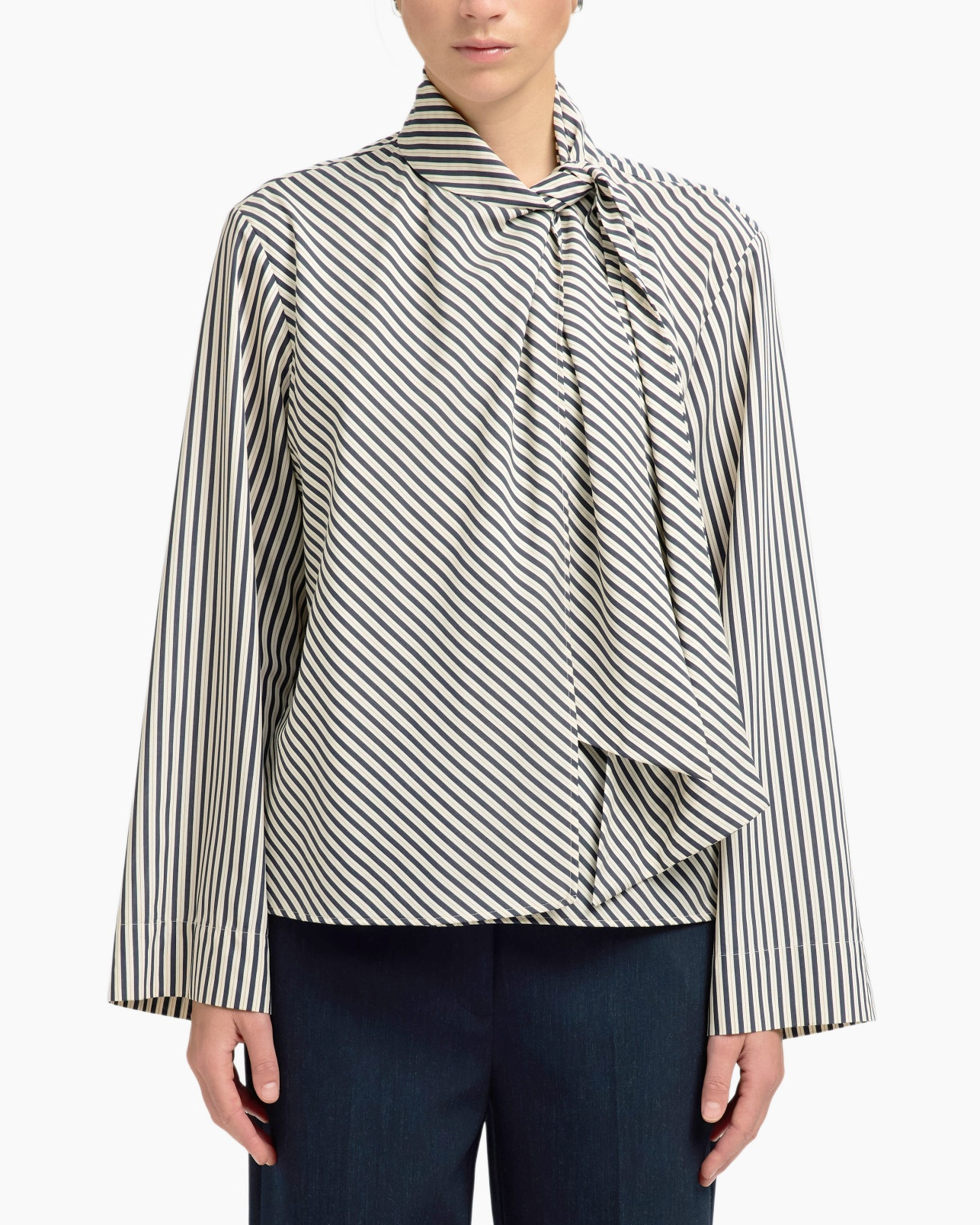 Top Charlotte Ls Scarf Top B Off White