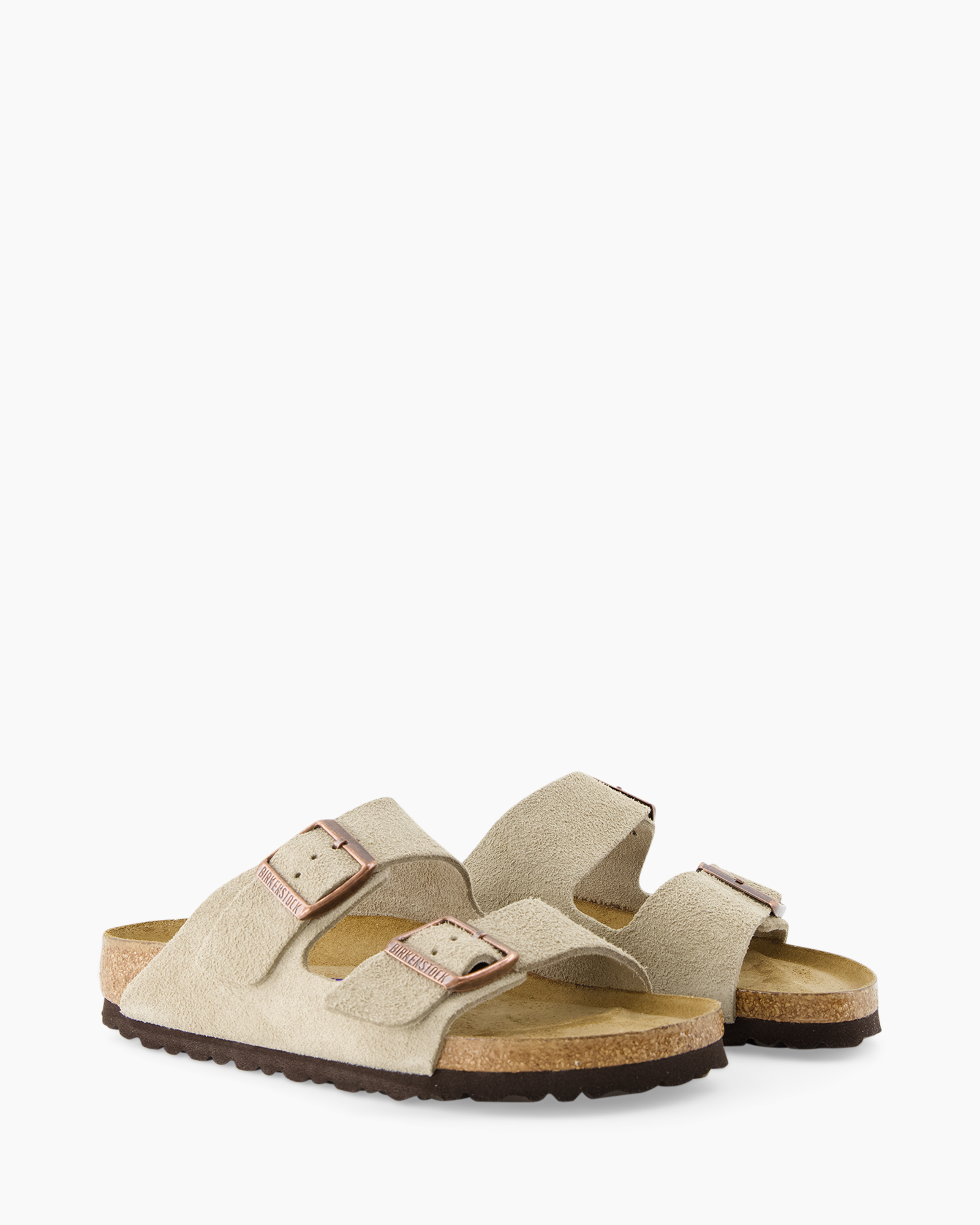 sandals, two-strap, suede, beige, corksole