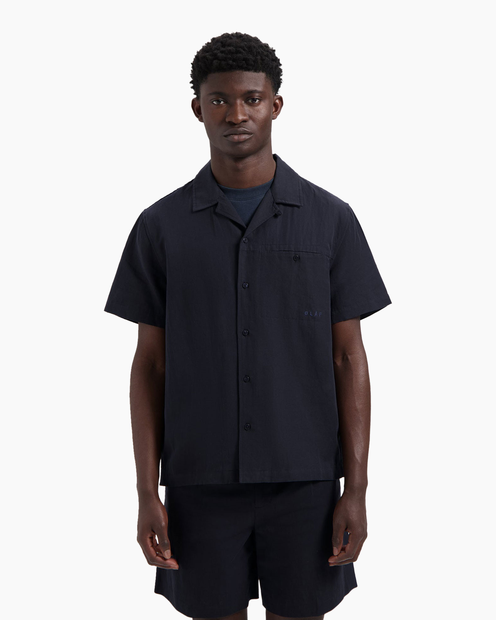 Overhemd Sun Linen Ss Donker Blauw