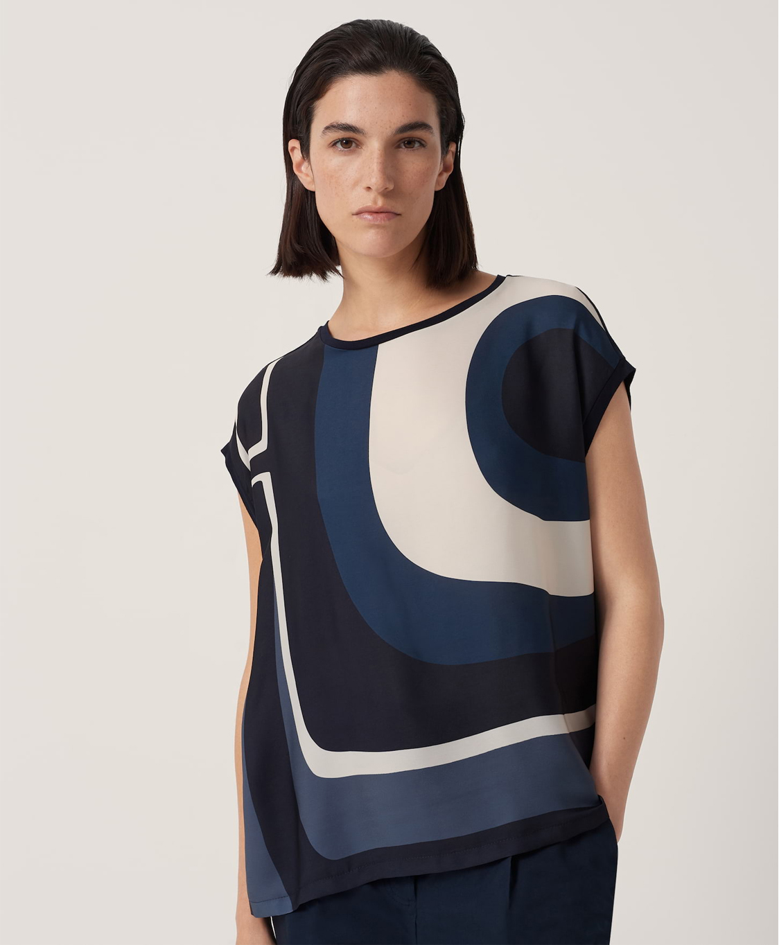 Someday Top Kiebo Print Blauw