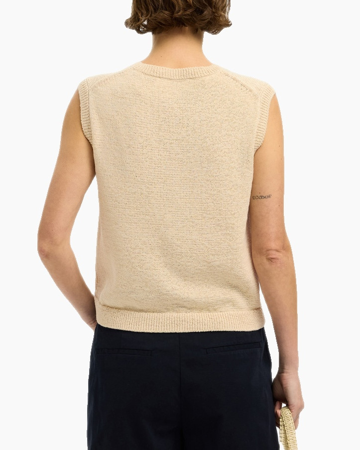 Top Alma Sl Knit Vest Off White