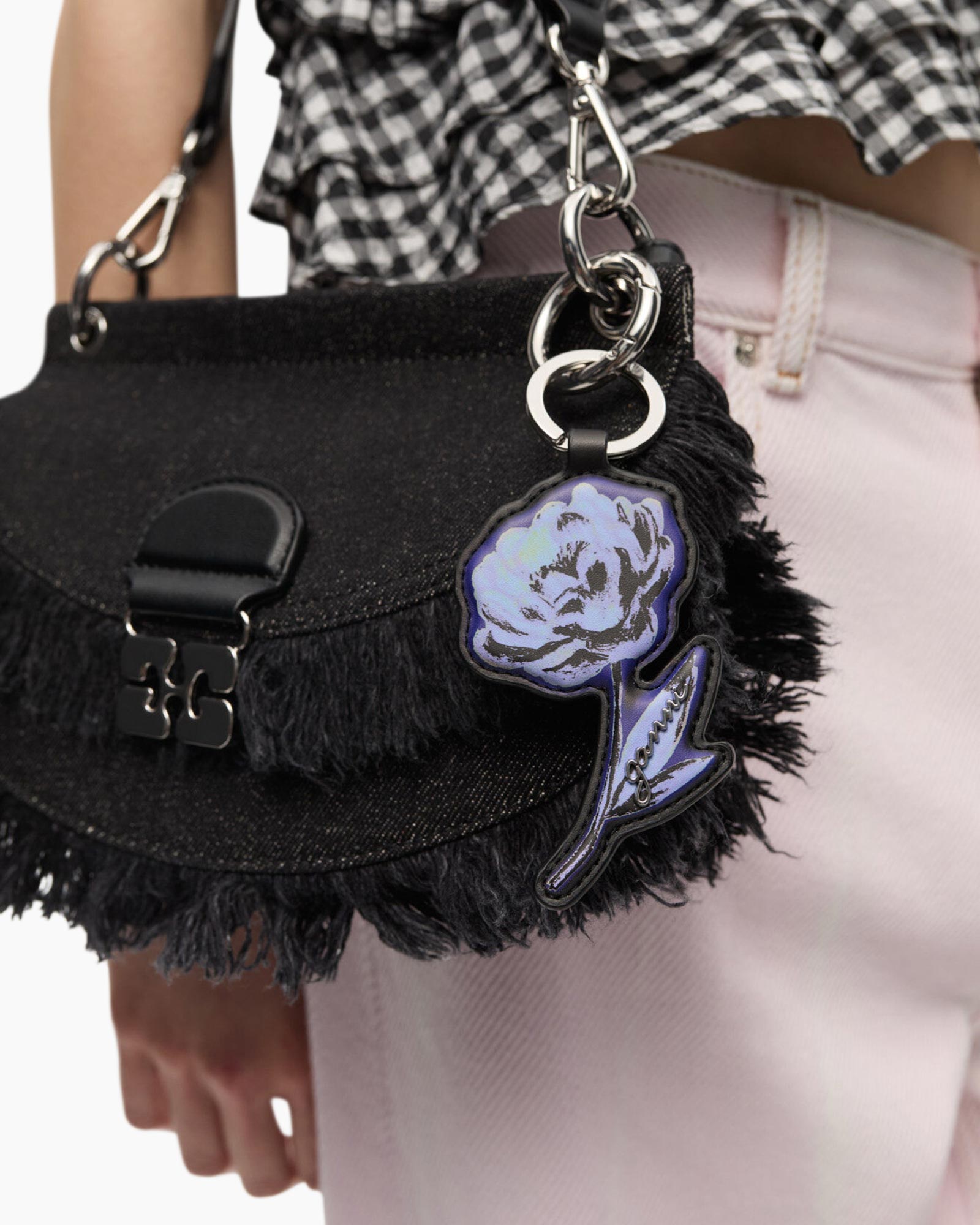 Diversen Flower Keyring Zwart