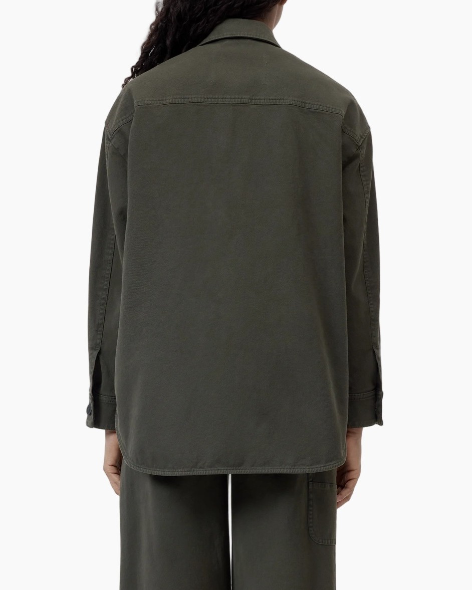 hemd, knopenkraag, olijfgroen, zakflap, casual-kleding