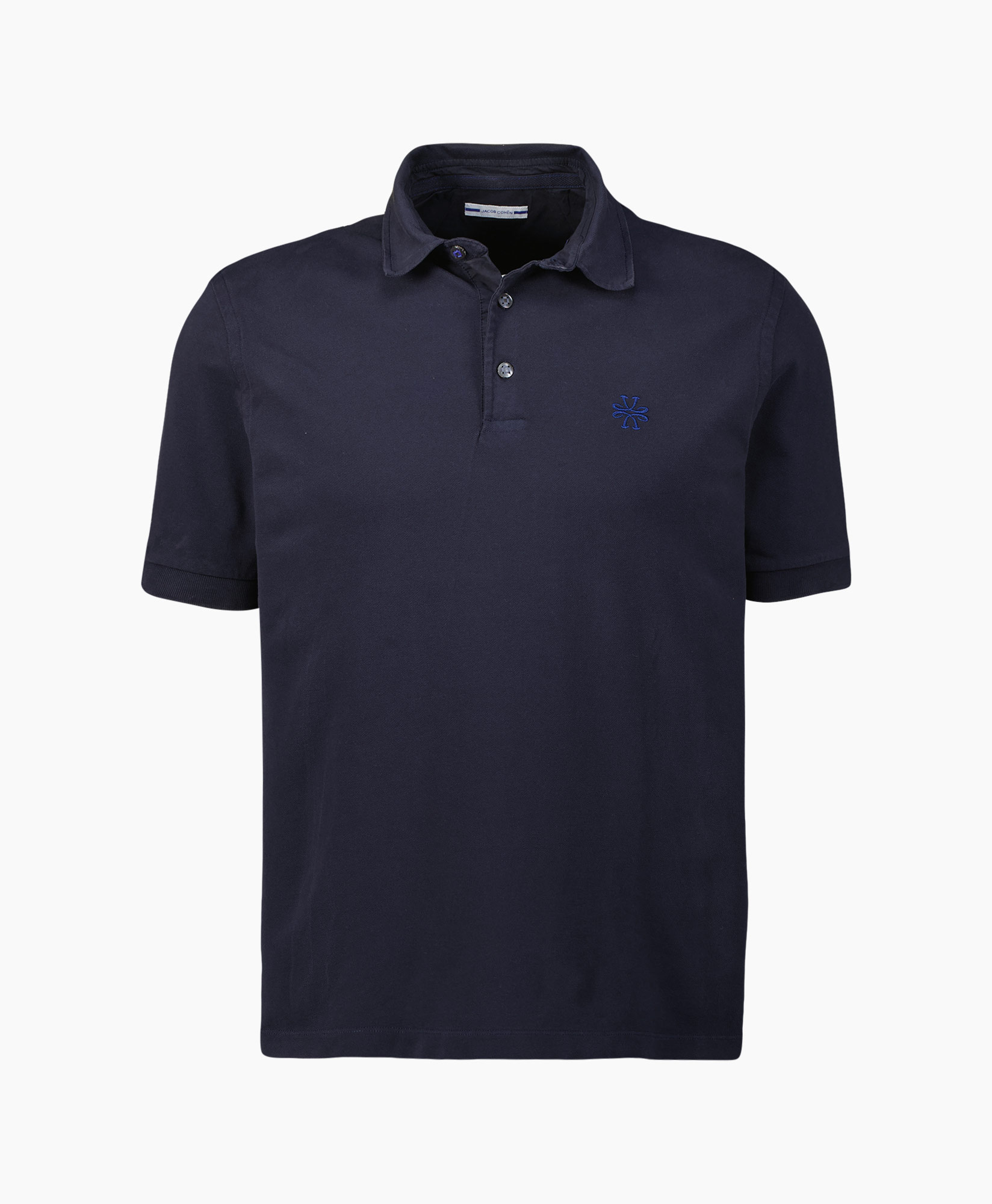 Polo M/c Dettagli Con Popeline Donker Blauw Polo M/c Dettagli Con Popeline Donker Blauw