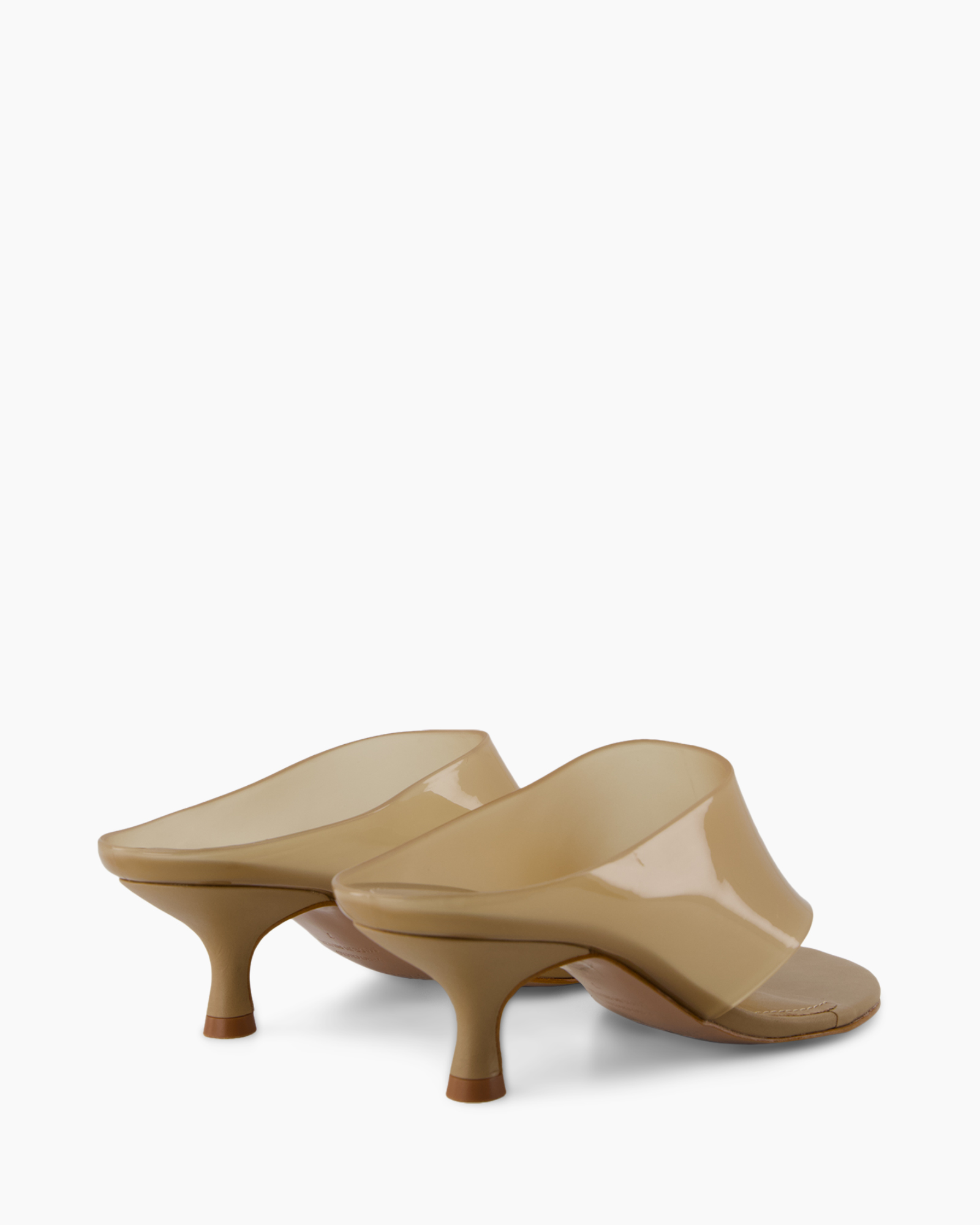 mules, slippers, beige, peep-toe, kitten-heel