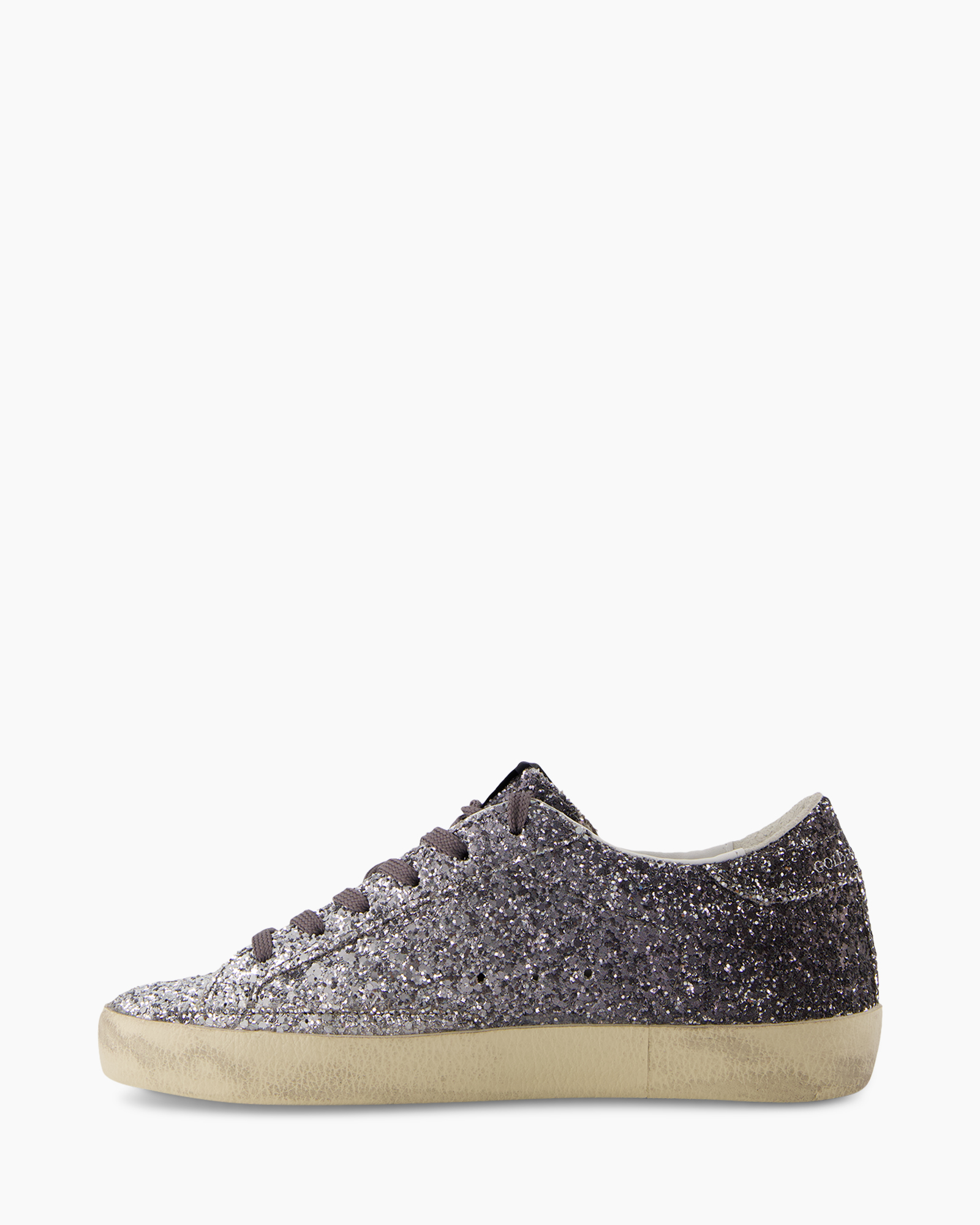 Sneaker Super Star Classic Glitter Upper Zilver