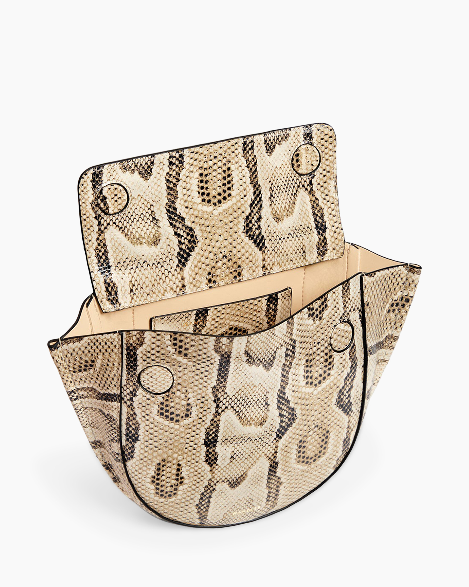 handtas, slangenhuid, open top, tote, textuur