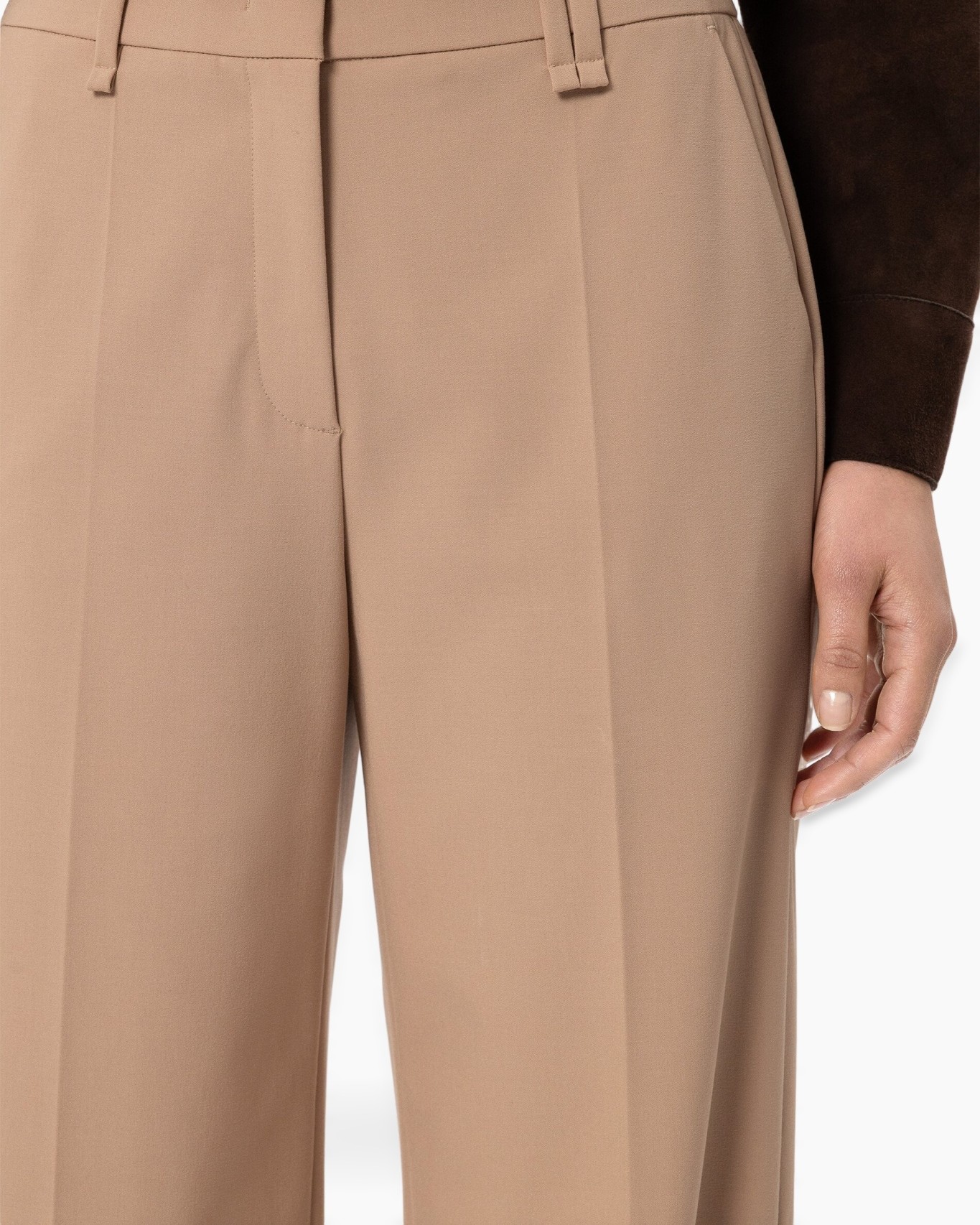beige, broek, broeken, wijdUit, verborgenRits