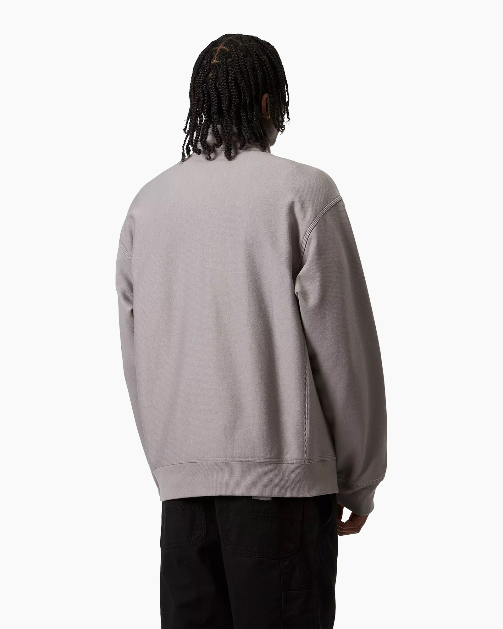 Sweater Half Zip American Script Grijs