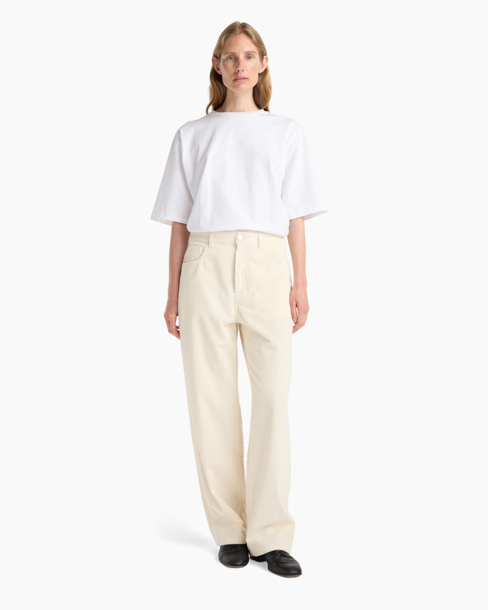 top, t-shirt, wit, kortmouw, losse pasvorm