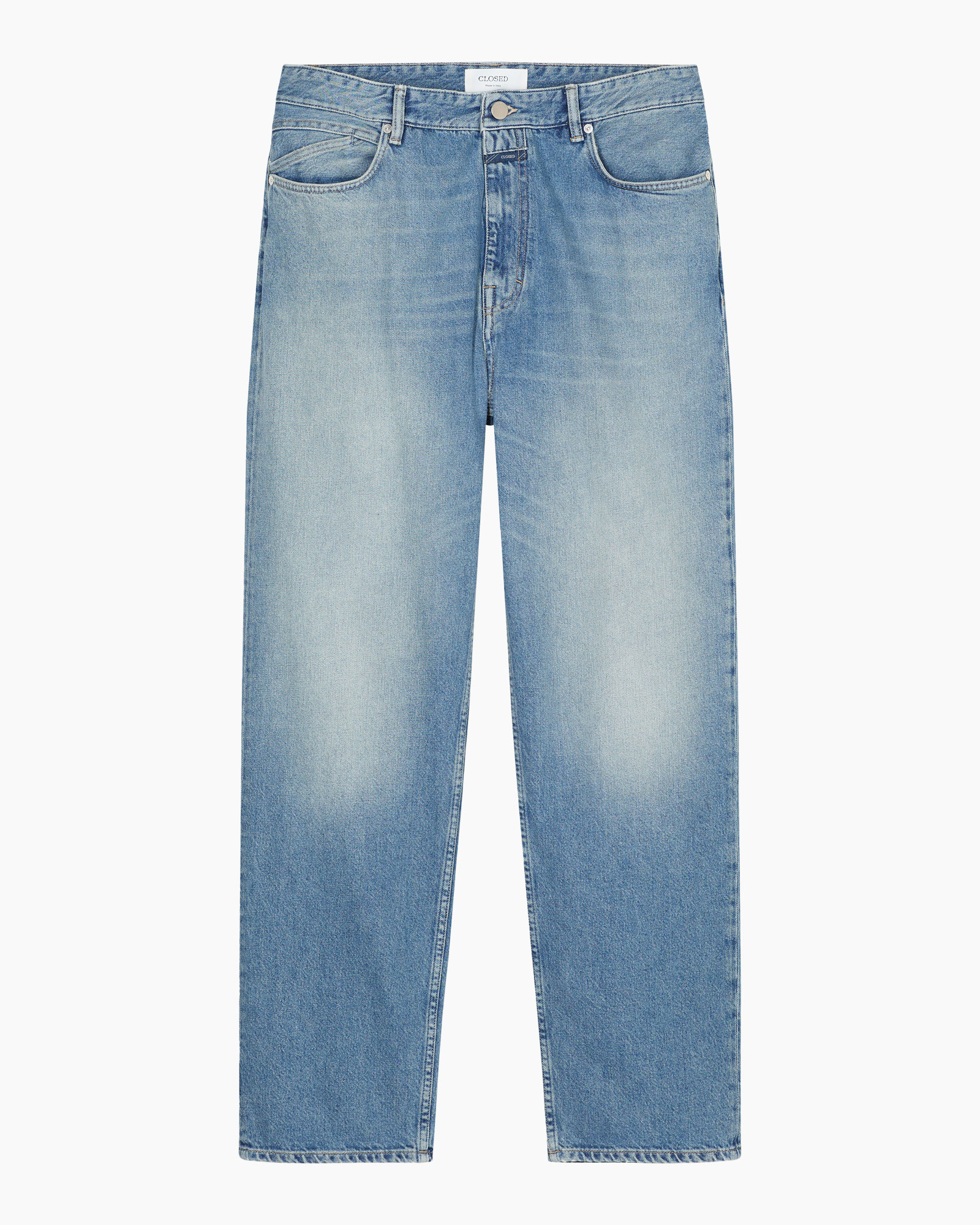 spijkerbroek, denim, straight leg, lichte wassing, broek