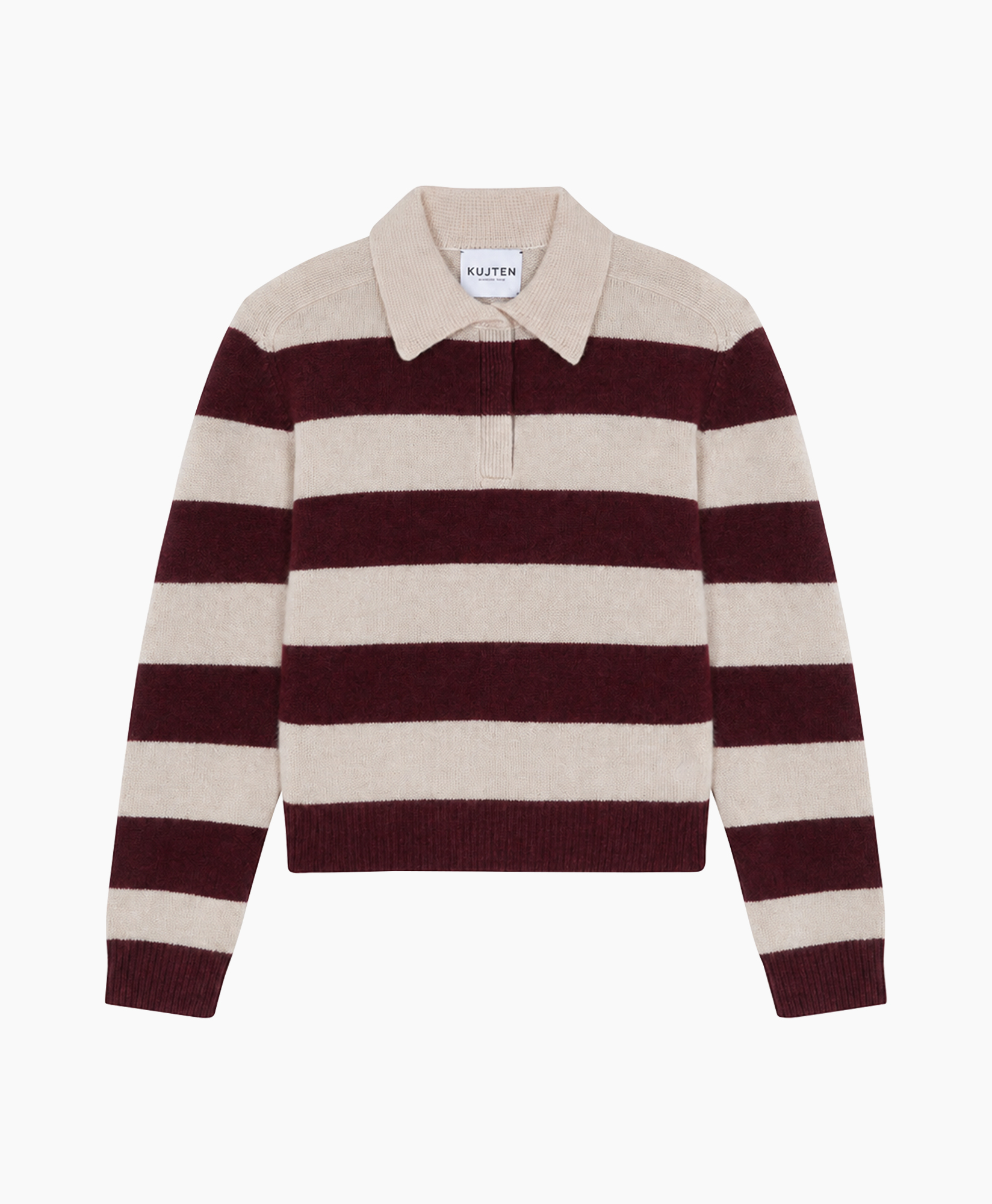 geruite trui, lange mouwen, rond hals, beige_bordeaux, gebreide trui
