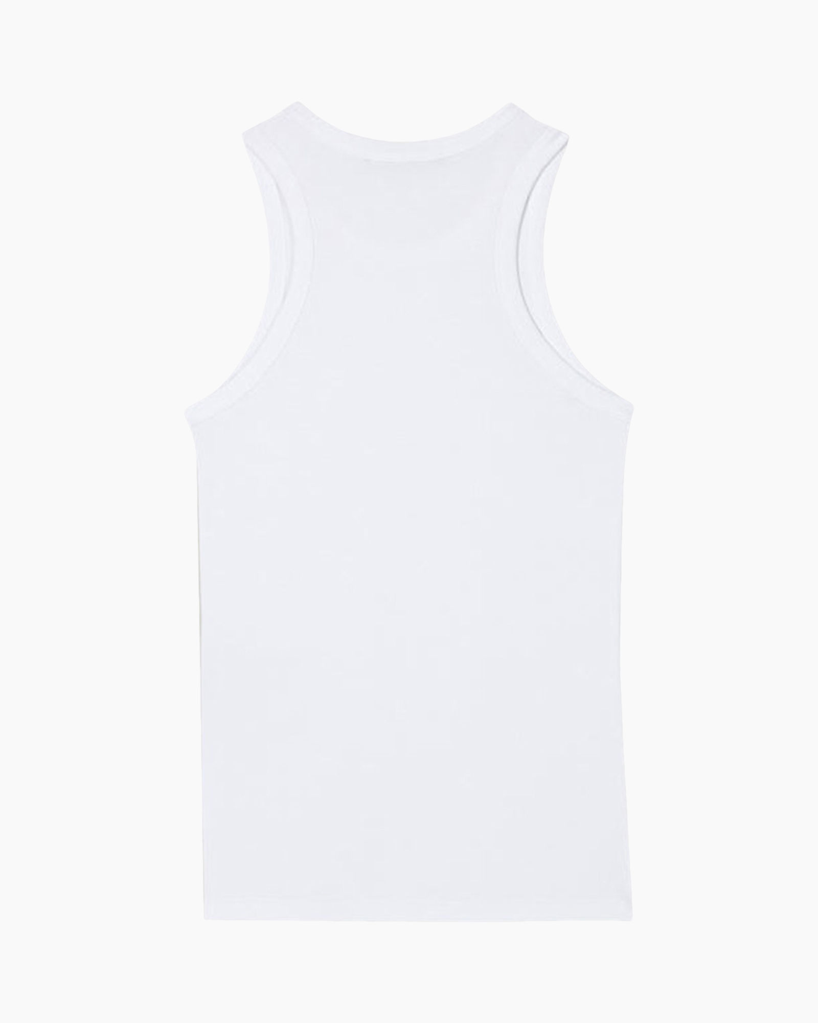tanktop, wit, mouwloos, basis, katoen