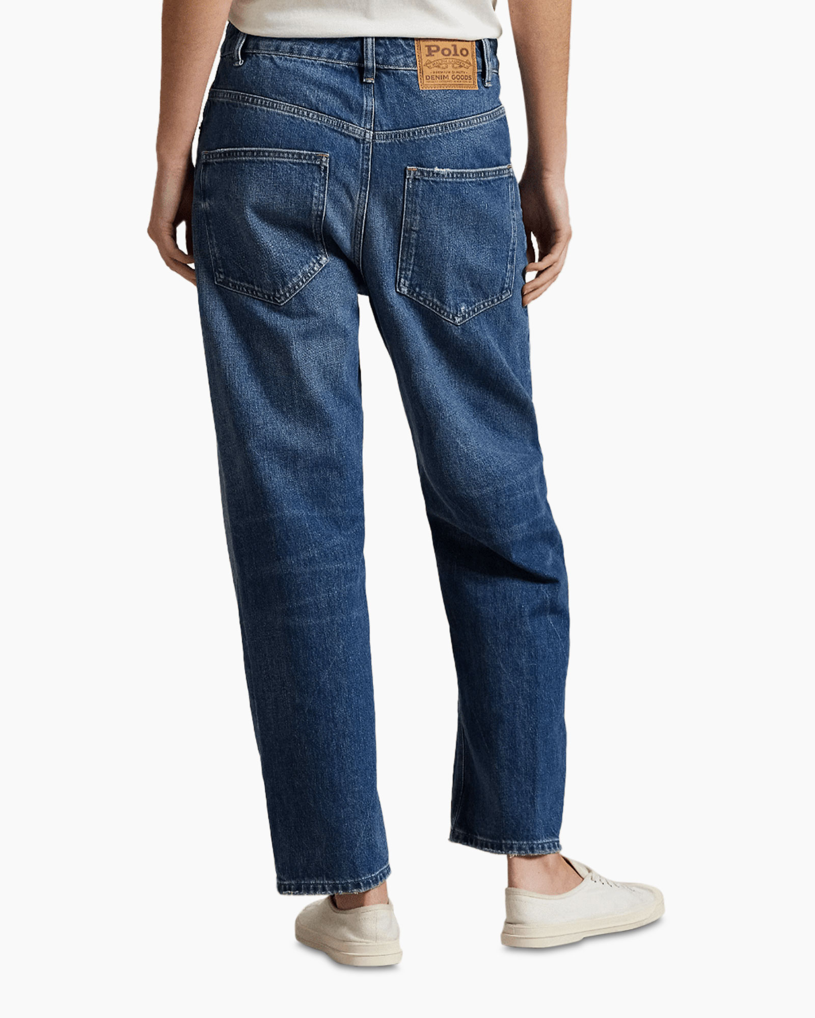 spijkerbroek, denim, achterkant, zakken, blauw