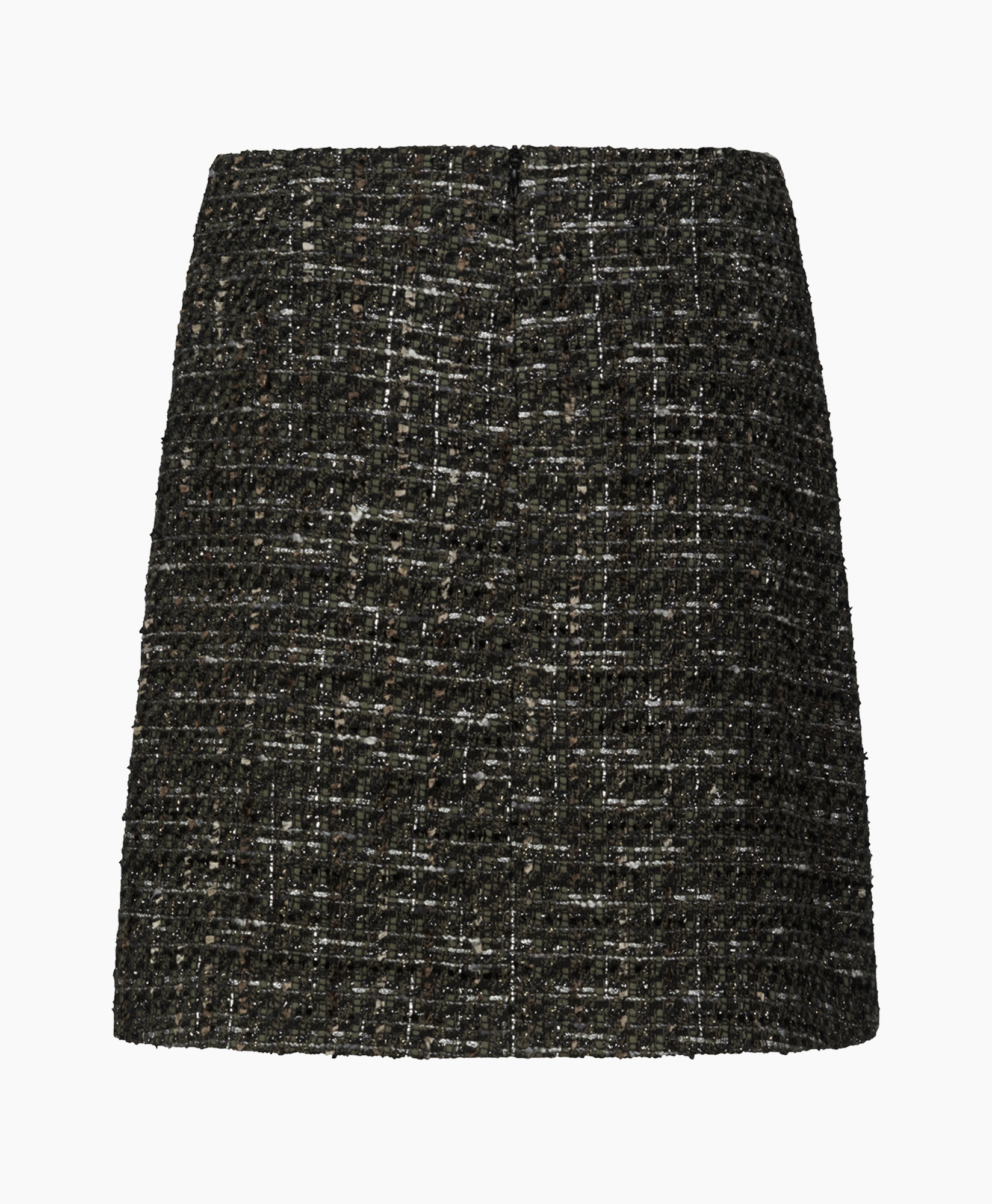 rok, tweed, knopjes, zwart, textured