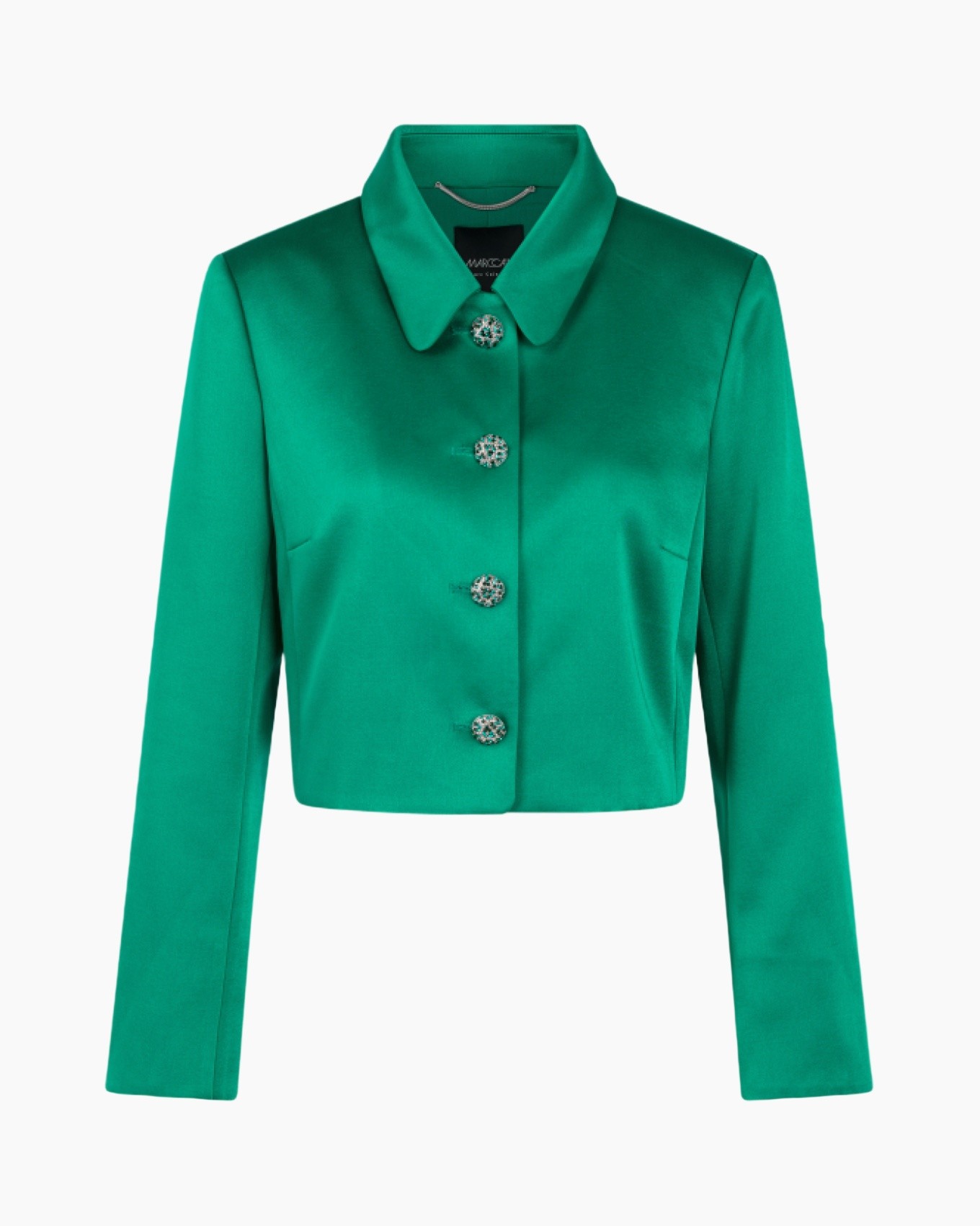 groen, jas, blazer, knopsluit, zacht/glanzend