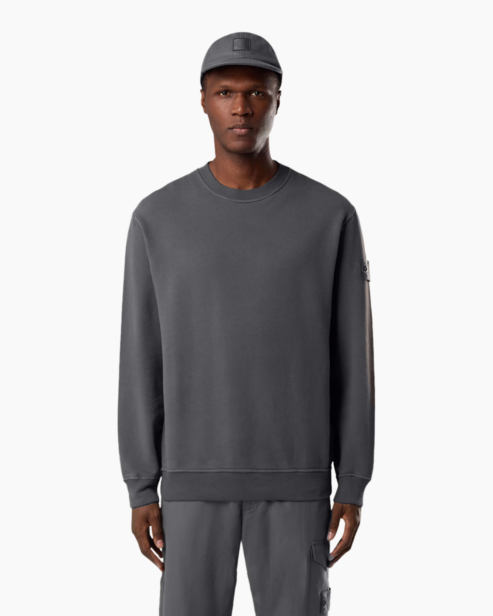 Stone Island Sweater Ghost Stretch Cotton Fleece Donker Bruin
