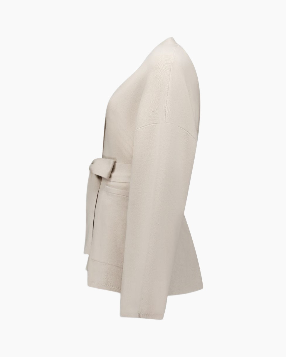 blazer, coat, belt, long sleeve, beige