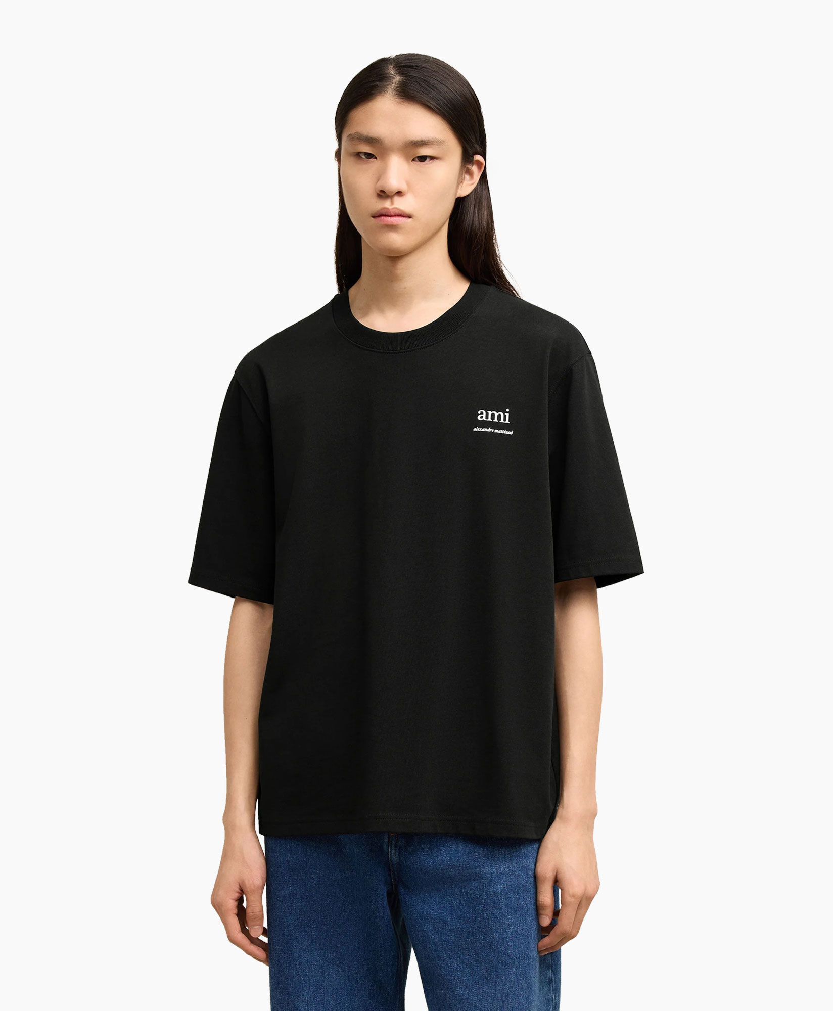 T-shirt Korte Mouw T-shirt Ami Am Zwart
