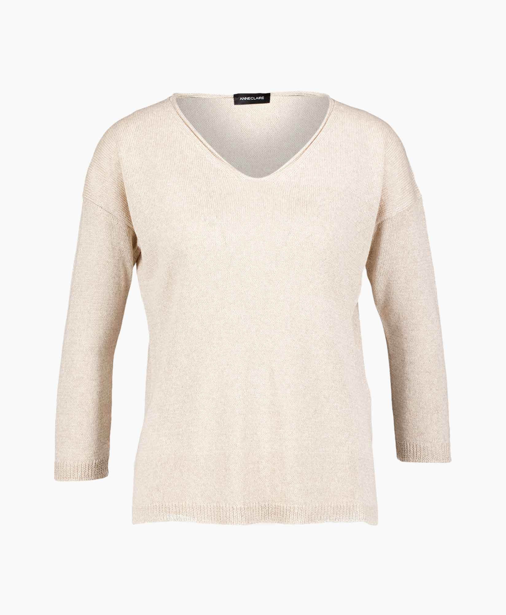 Trui V Hals Beige