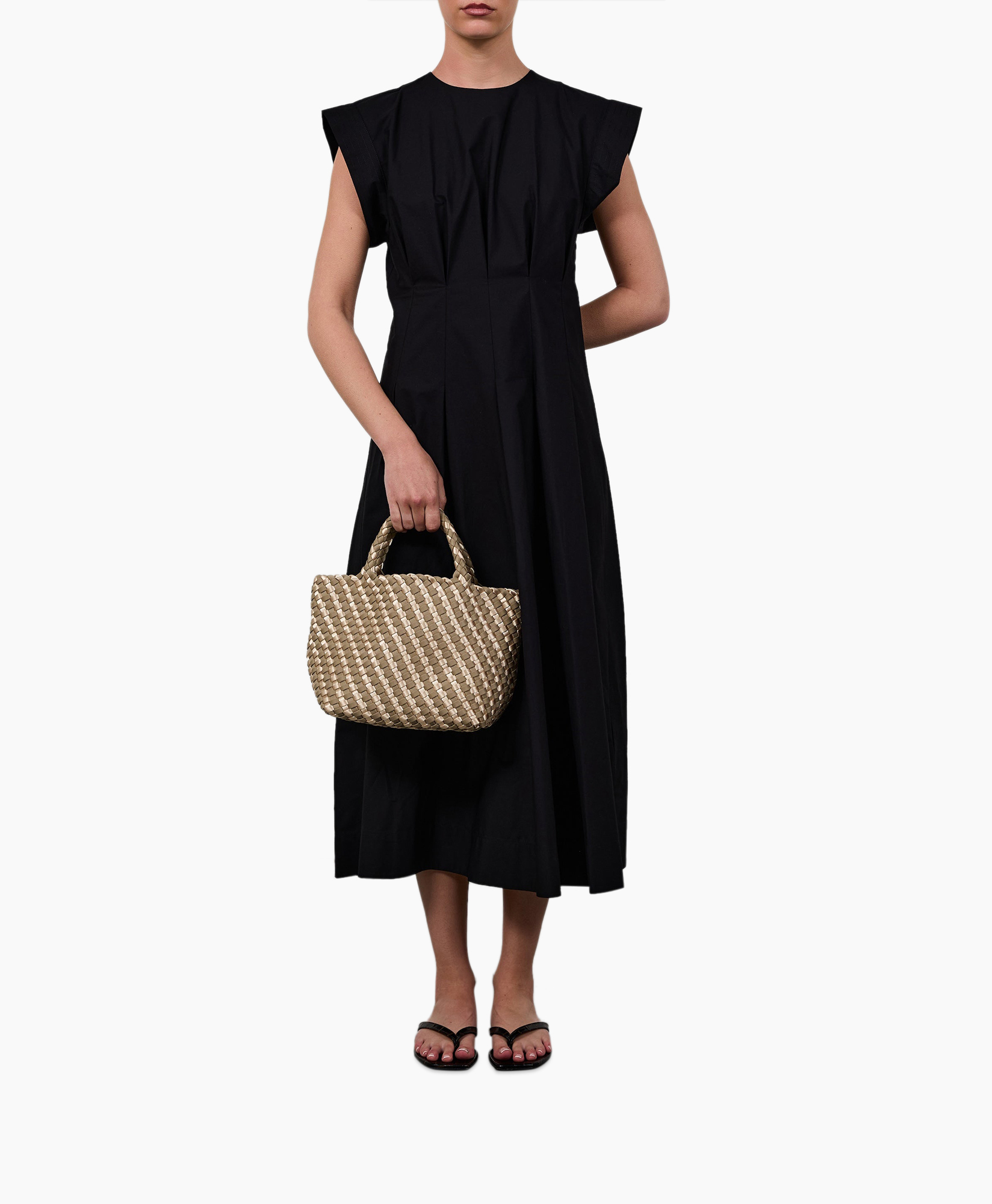 handtas, geweven, beige, riempje, koffertje