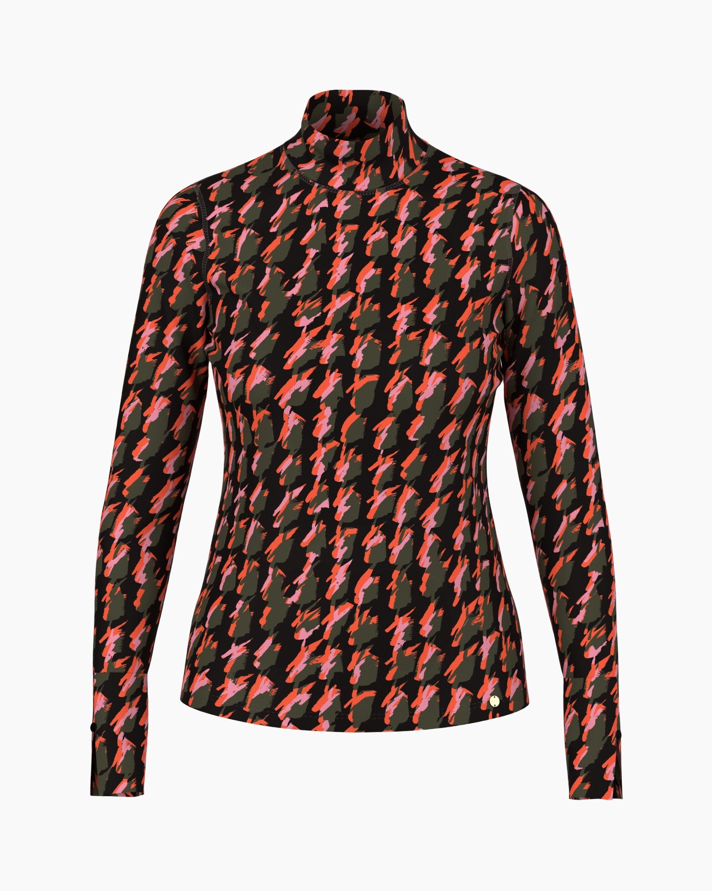 rolkraag (turtleneck), lange mouwen, patroon, multikleur, top
