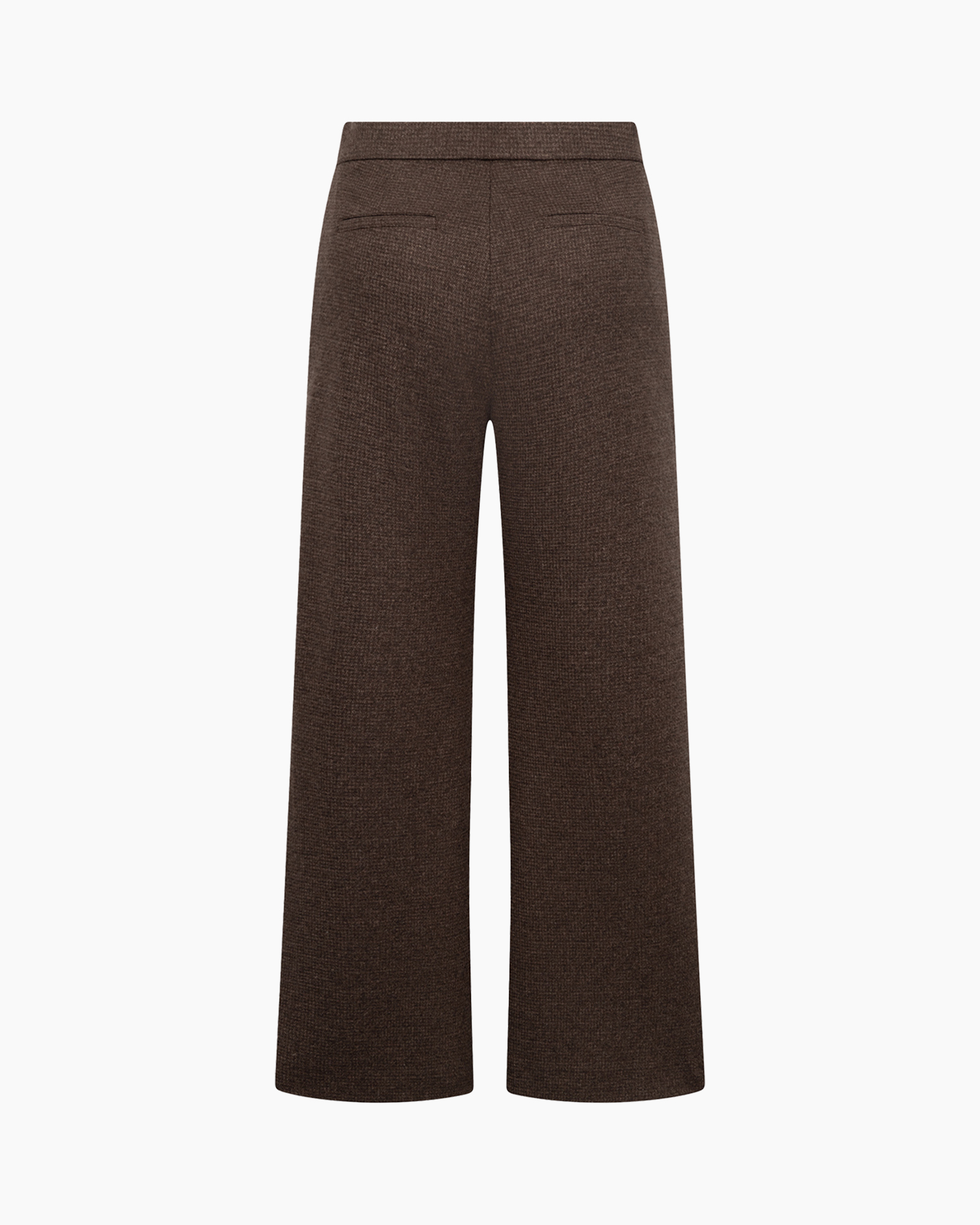 broeken, wijd uitlopend, bruin, brei, pantalon