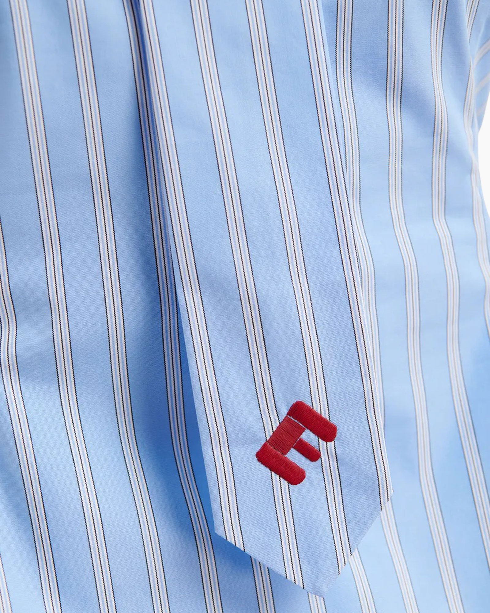 hemd, gestreept, blauw, kraag, logo