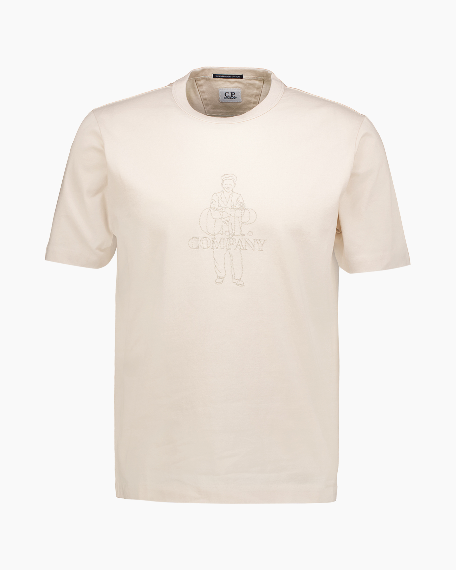 T-shirt Korte Mouw Printed Tee 30/2 Beige