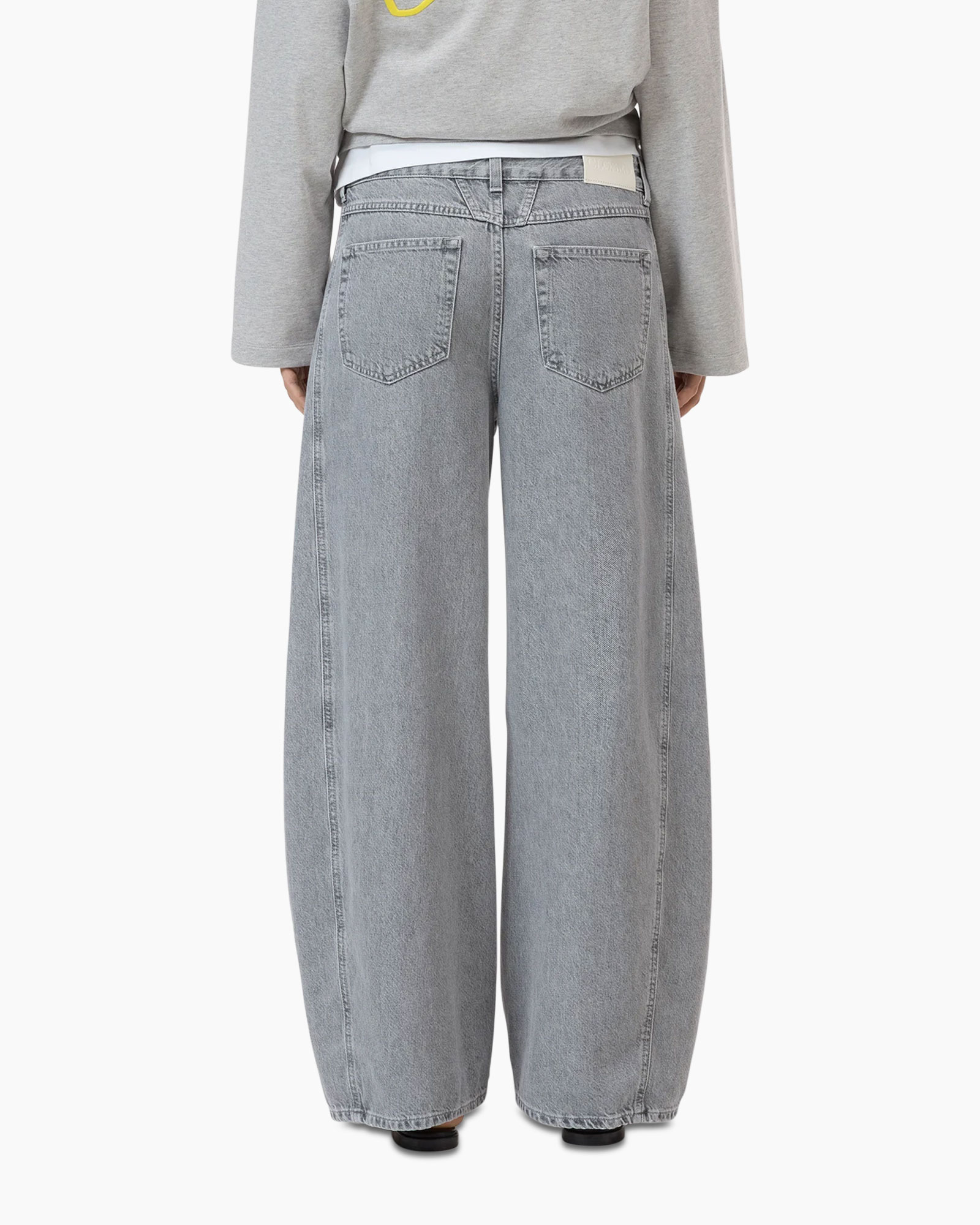 jeans, wide-leg, gray, denim, pants