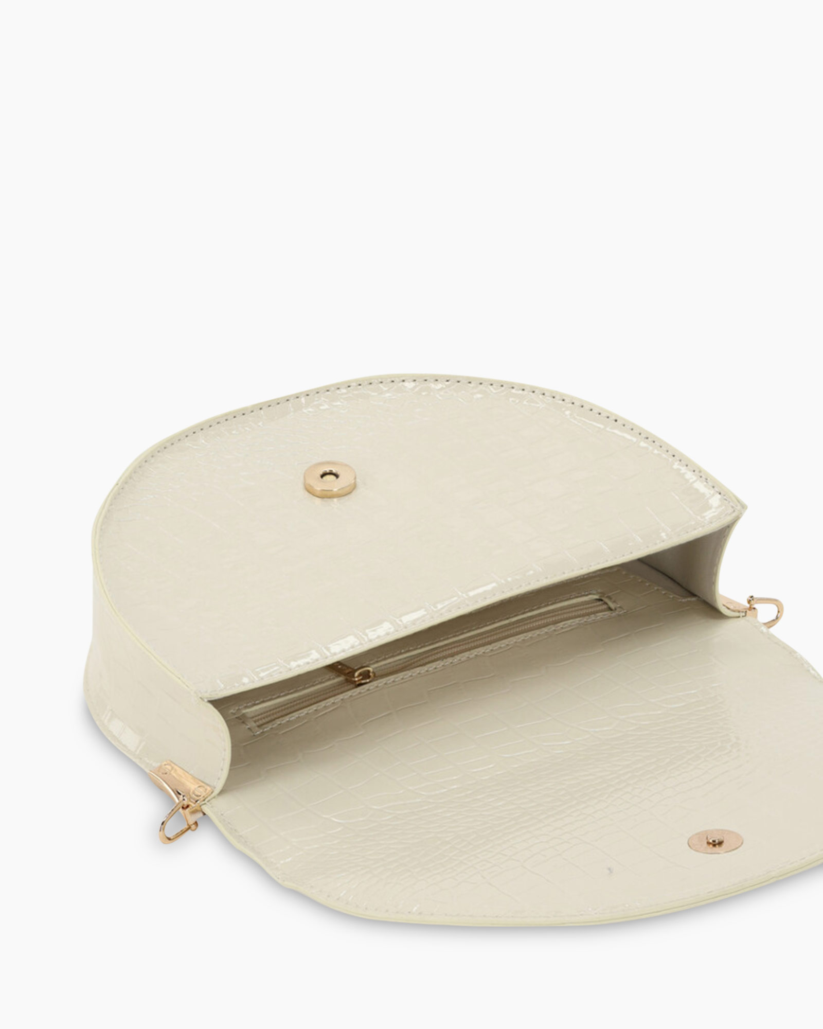 Tassen Croco Half Moon White Wit