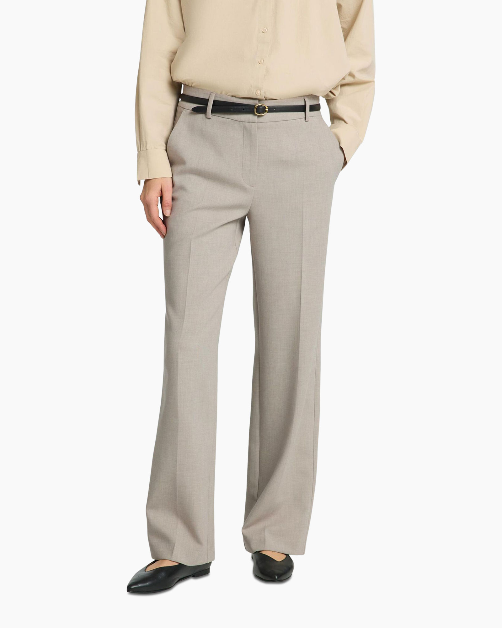 Broek Rita Mw Wide Pant Mel Noos Taupe