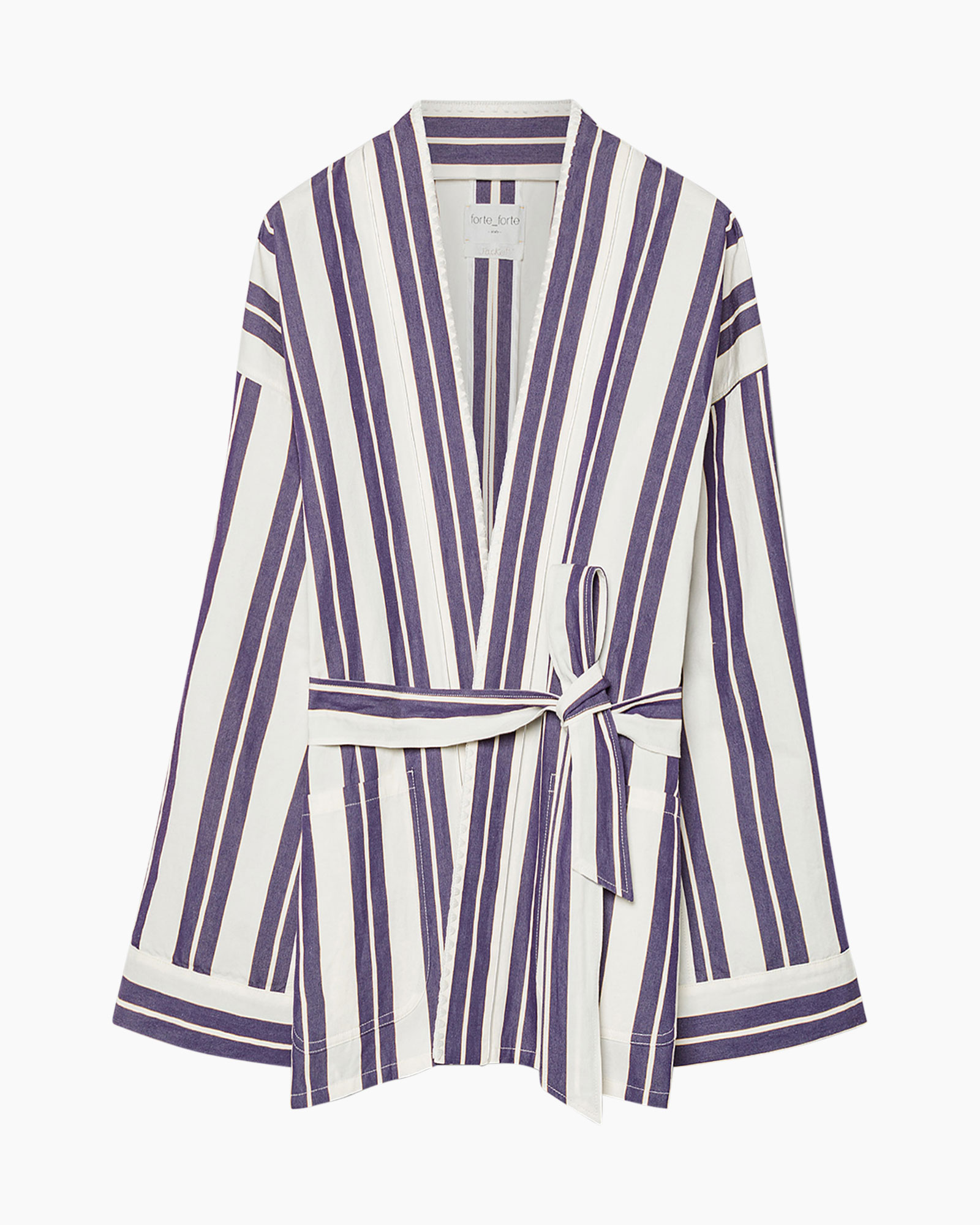 nachtponcho, kimono, gestreept, riem, jas