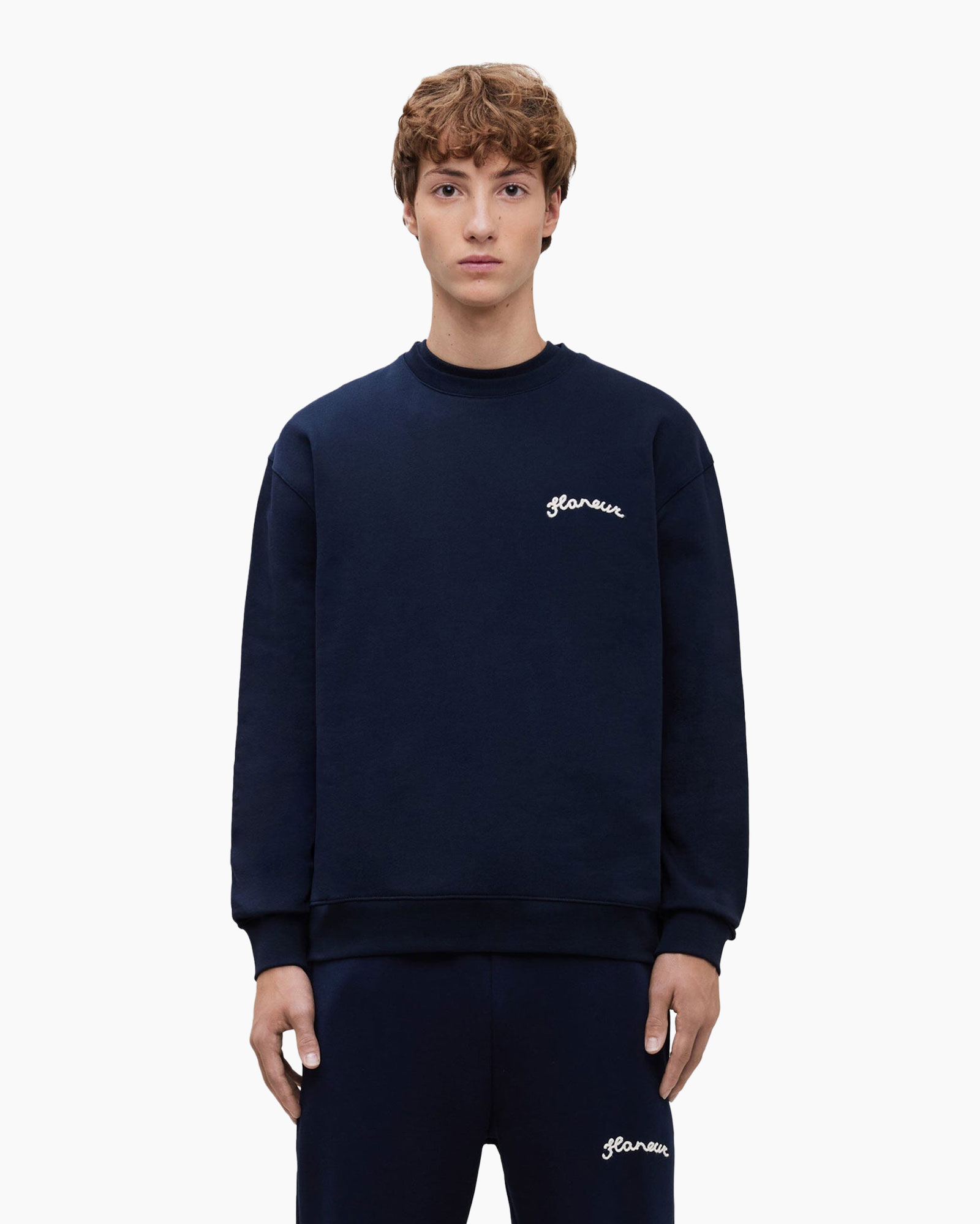 Sweater Signature Crewneck Donker Blauw