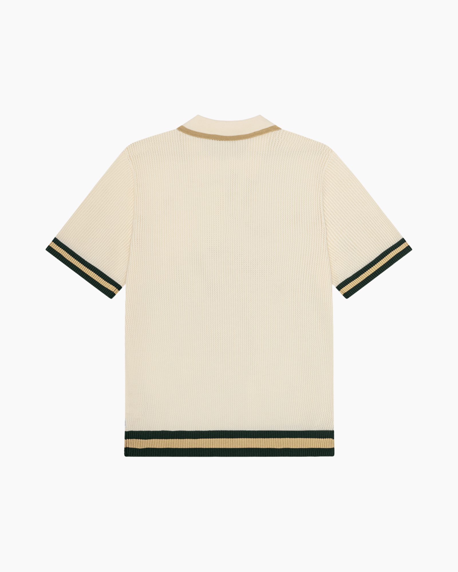 polo shirt, knit polo, cream color, short sleeve, striped trim