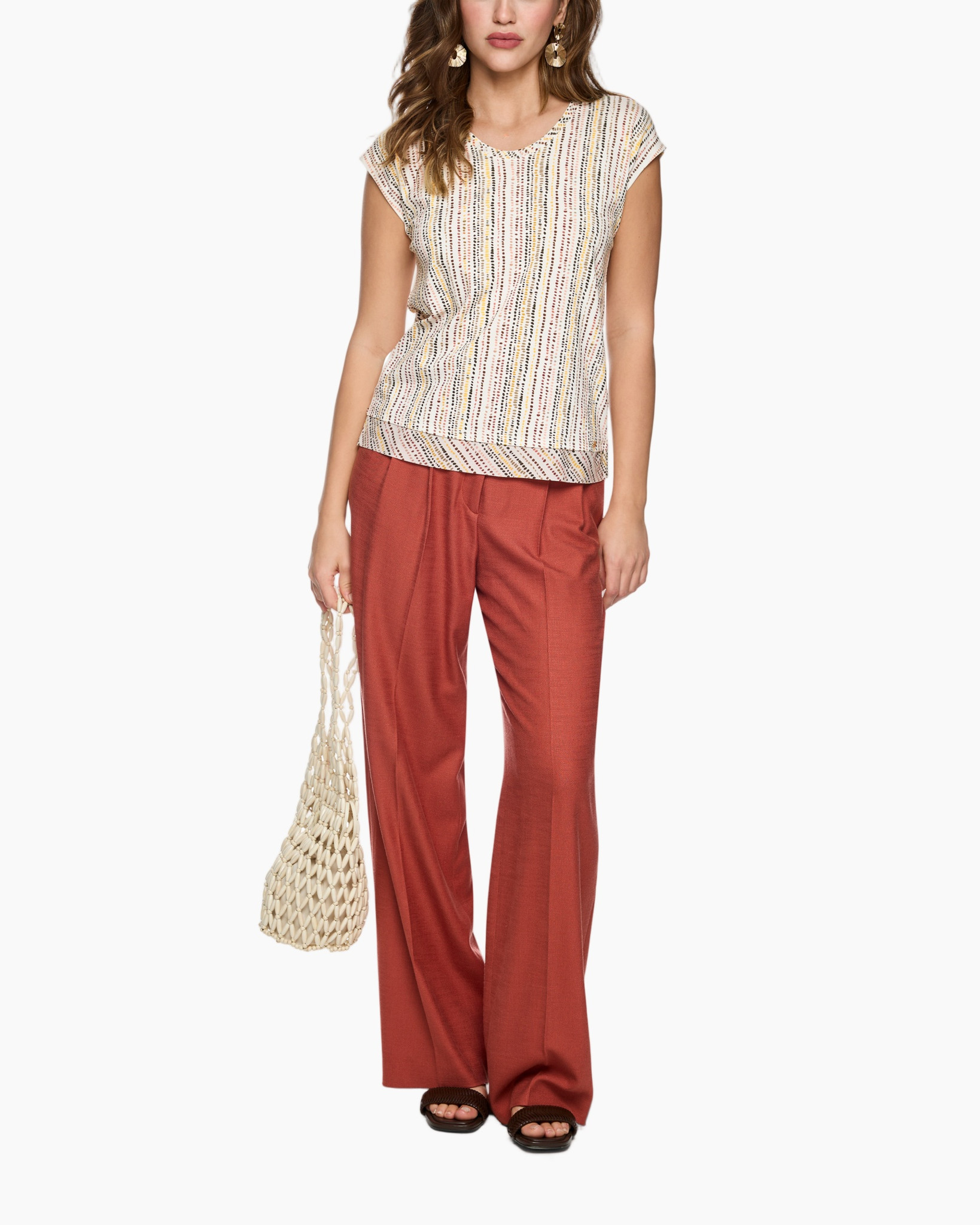 tunic, top, striped, short-sleeve, pants