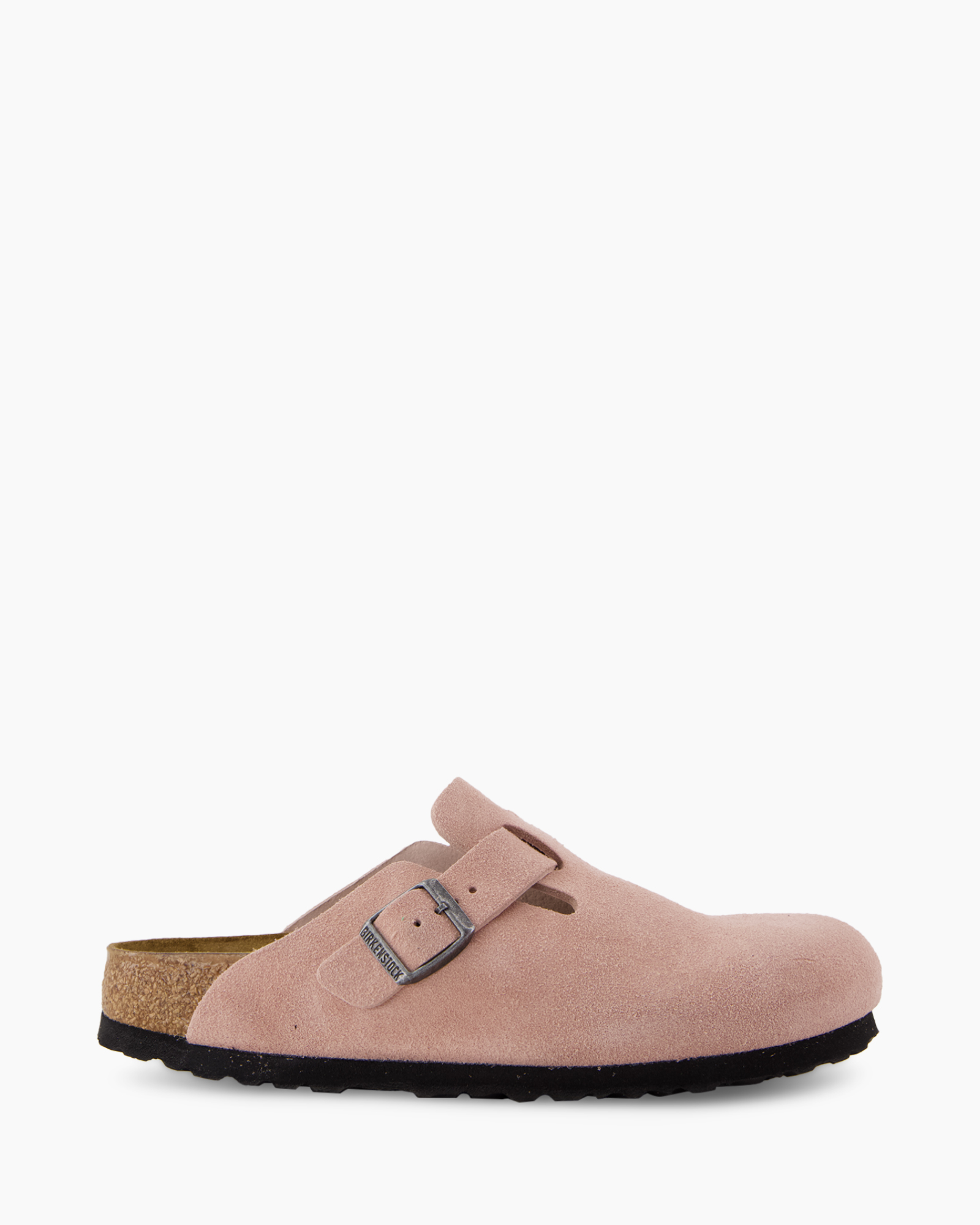 slipper, mule, pink, suede, buckle