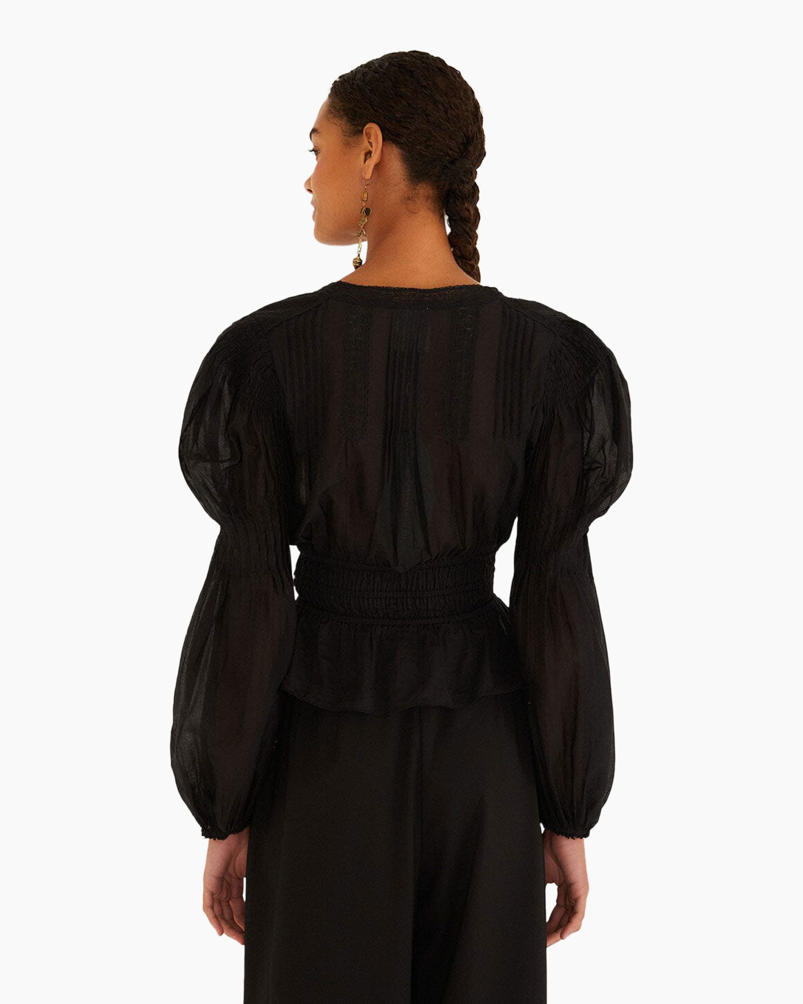 Blouse Long Sleeve Zwart