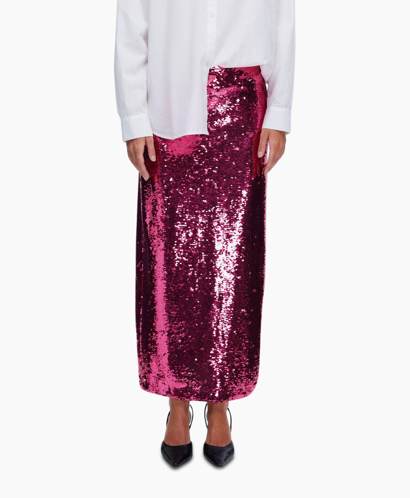 Rok Omina Hw Ankle Sequins Skirt B Pink