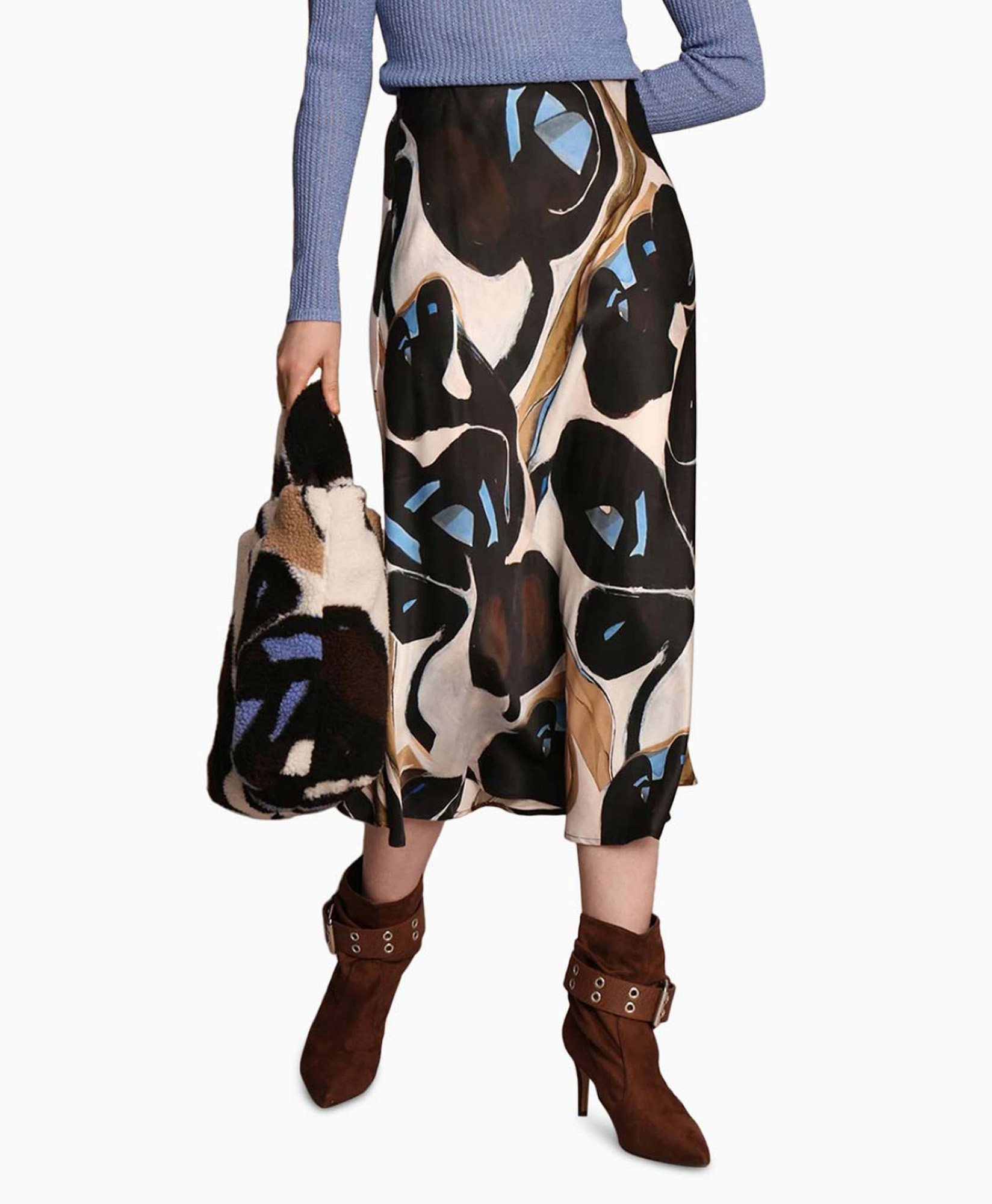 Munthe Midi Rok Carson Aw23 Blauw