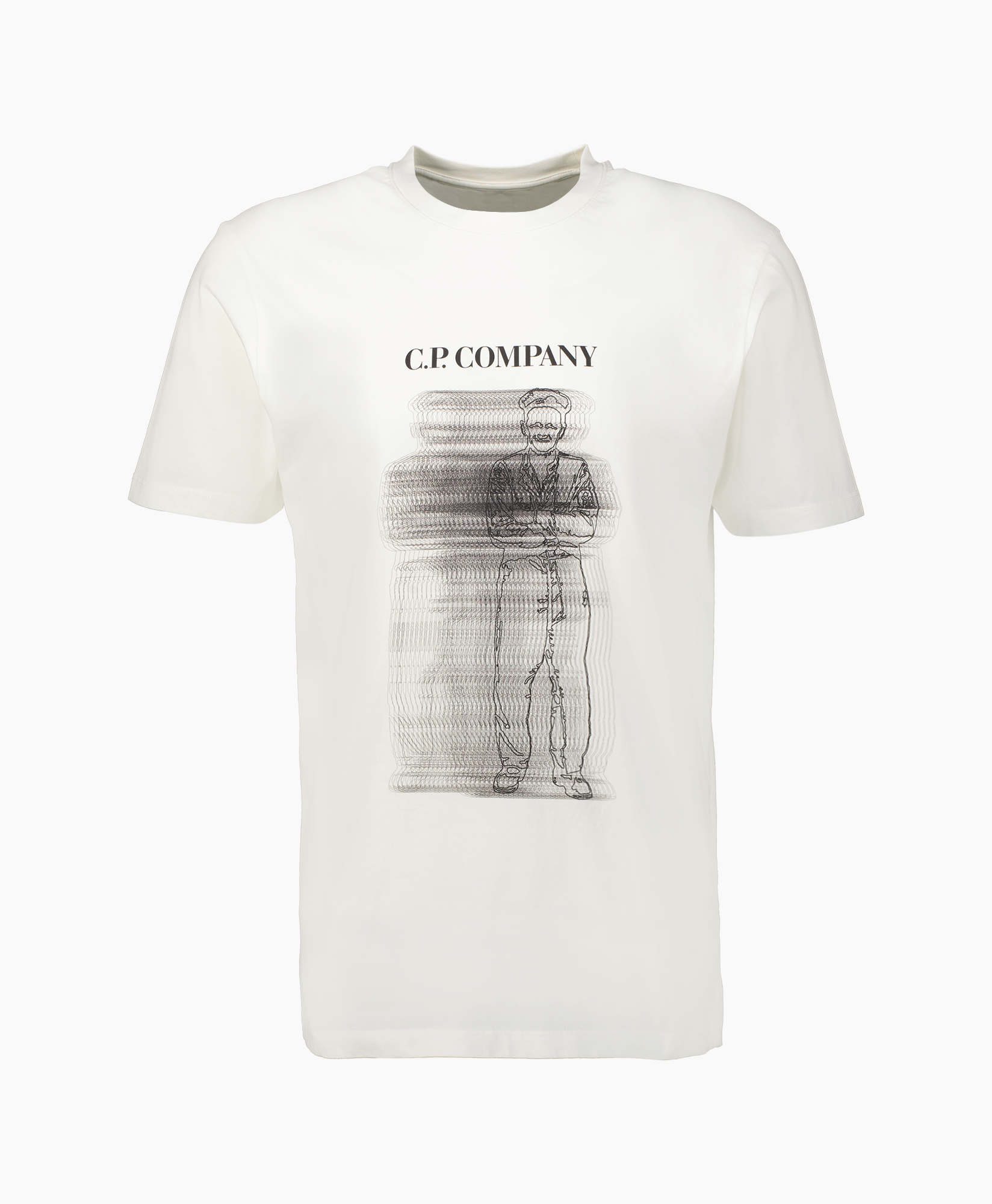 Cp Company T-shirt 30/1 Jersey Blurry British Sail Wit
