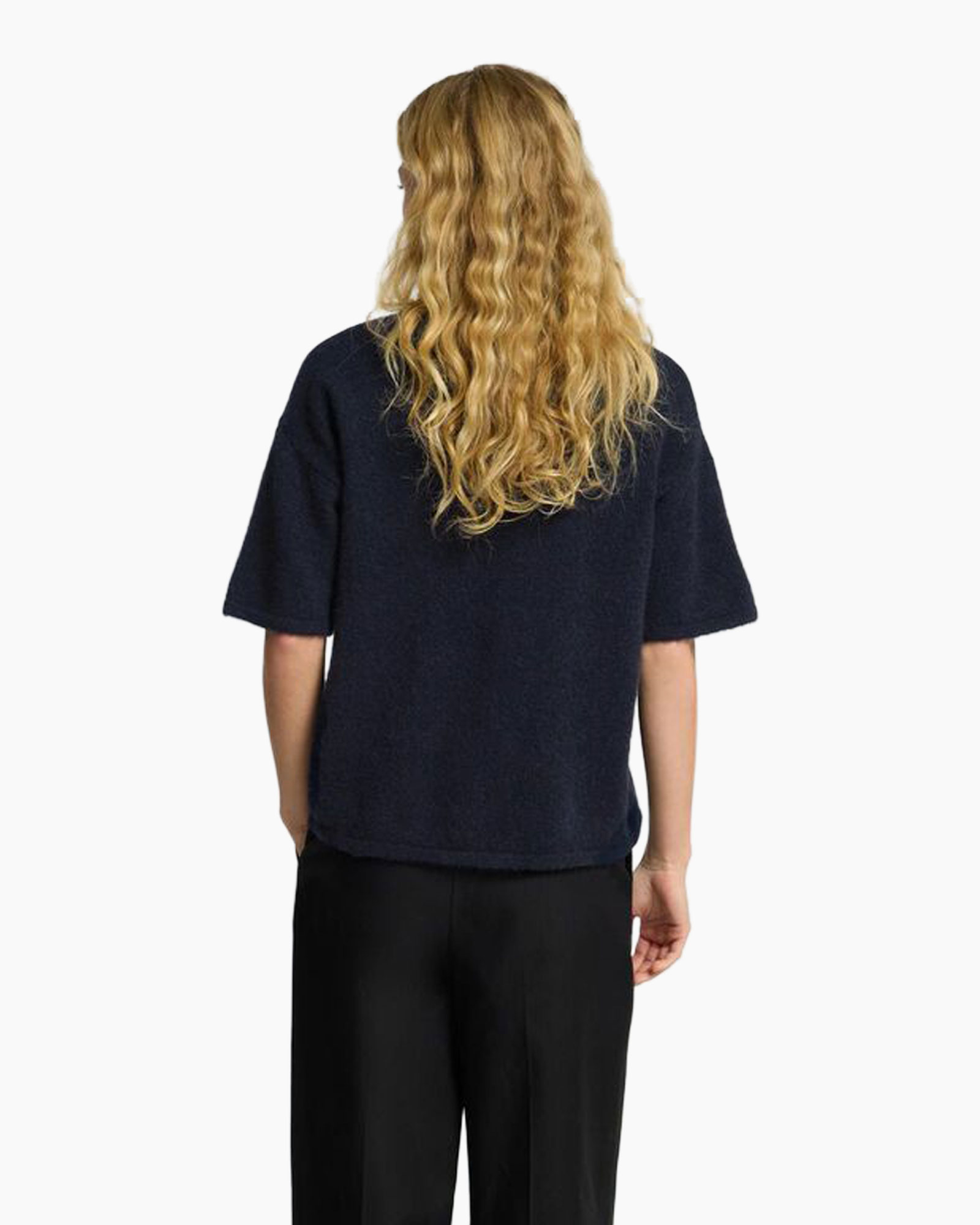 Pullover Maline-liliana 2/4 Knit O-neck N Donker Blauw