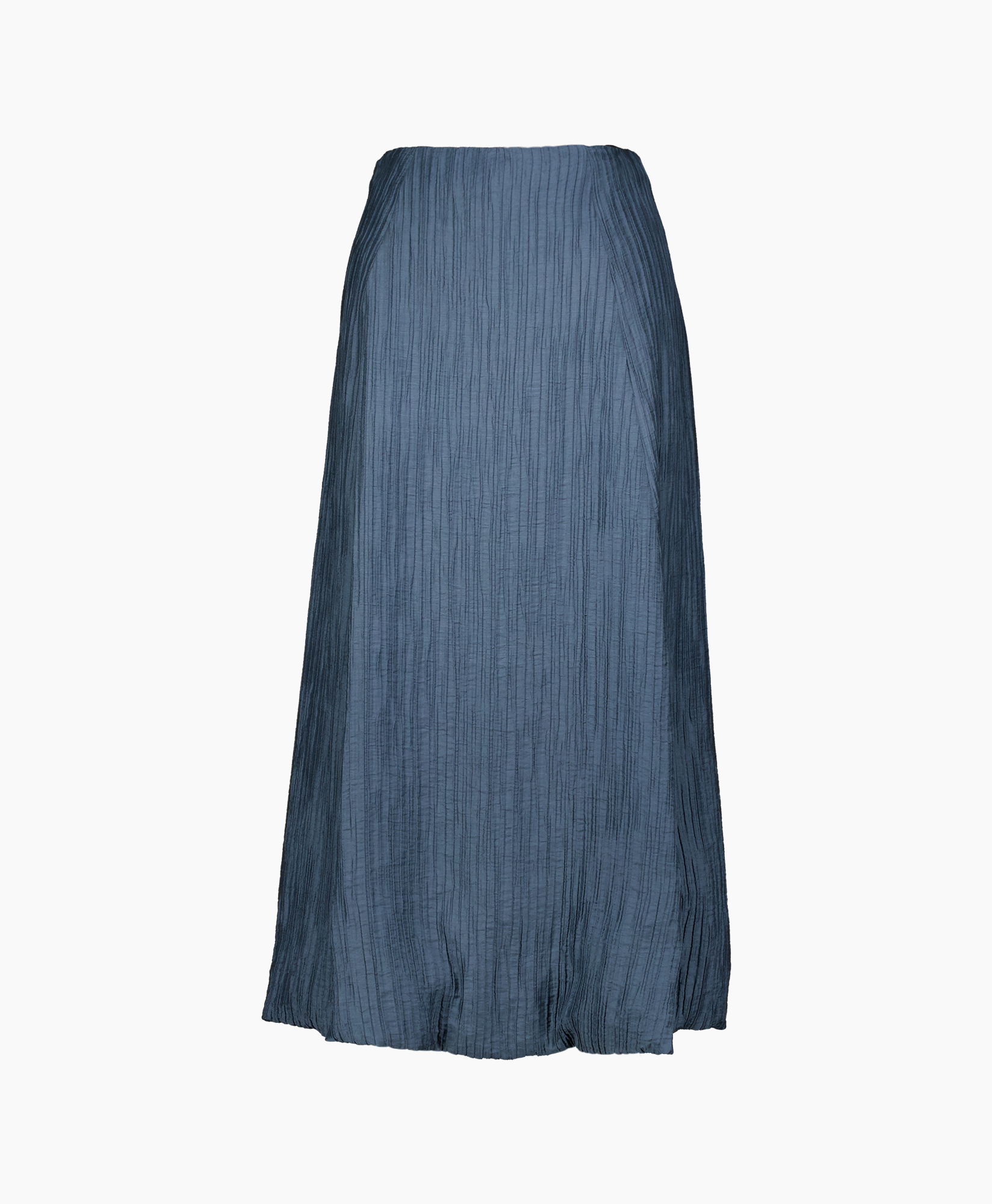 skirt, mid-length, pleated, denim, blue