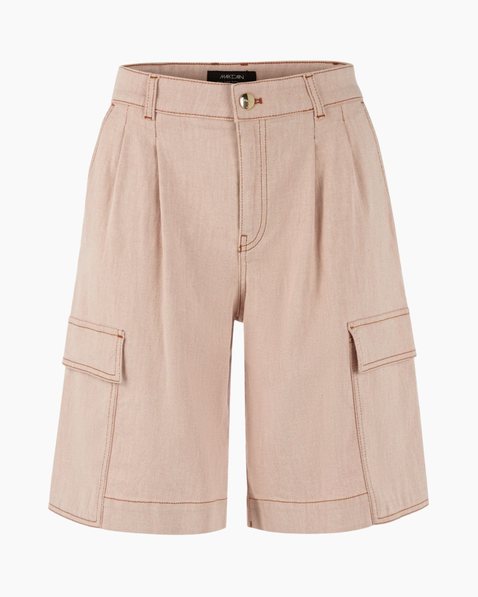 shorts, cargo shorts, linen, pink, buttoned fly