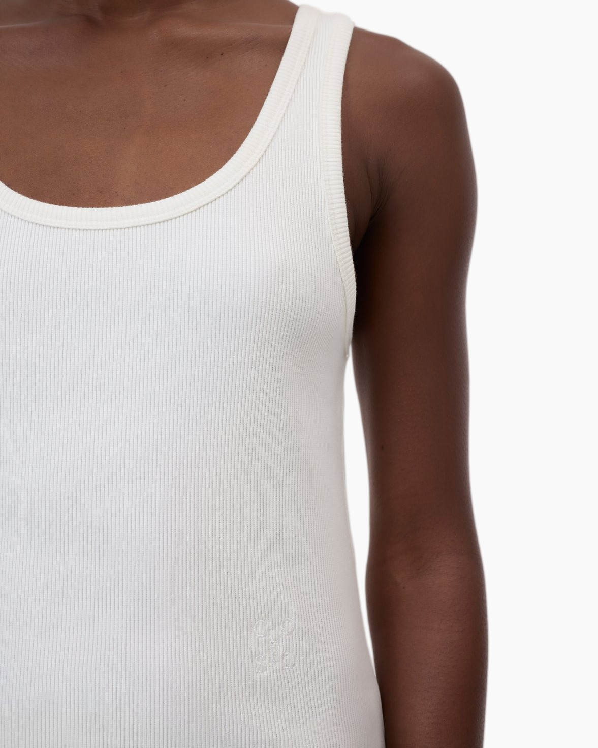 tanktop, ribbed, wit, mouwloos, herenkleding