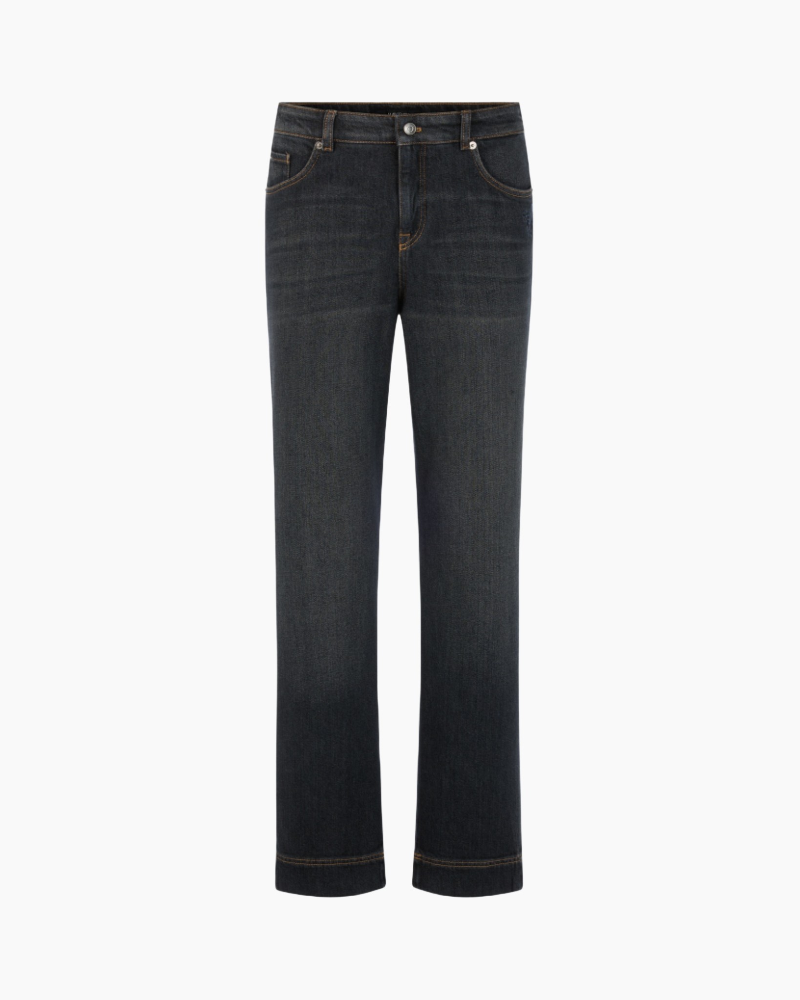 spijkerbroek, denim, recht model, donkerwassen, broek