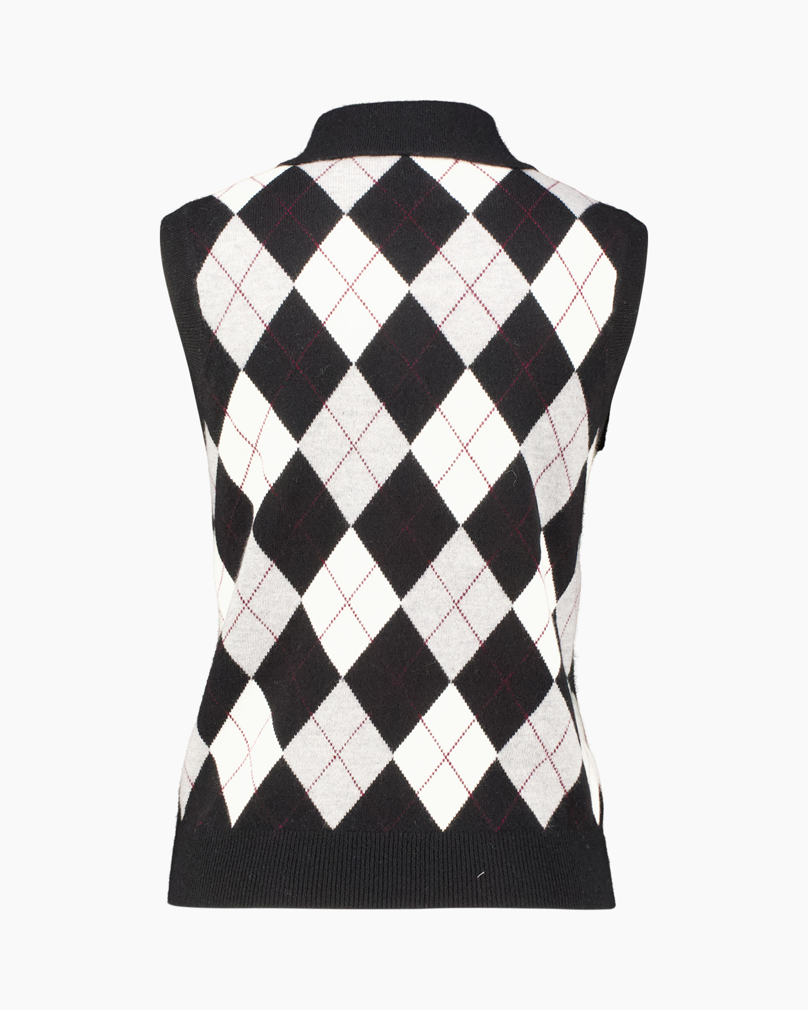 argyle, mouwloos, brei, patroon, vest