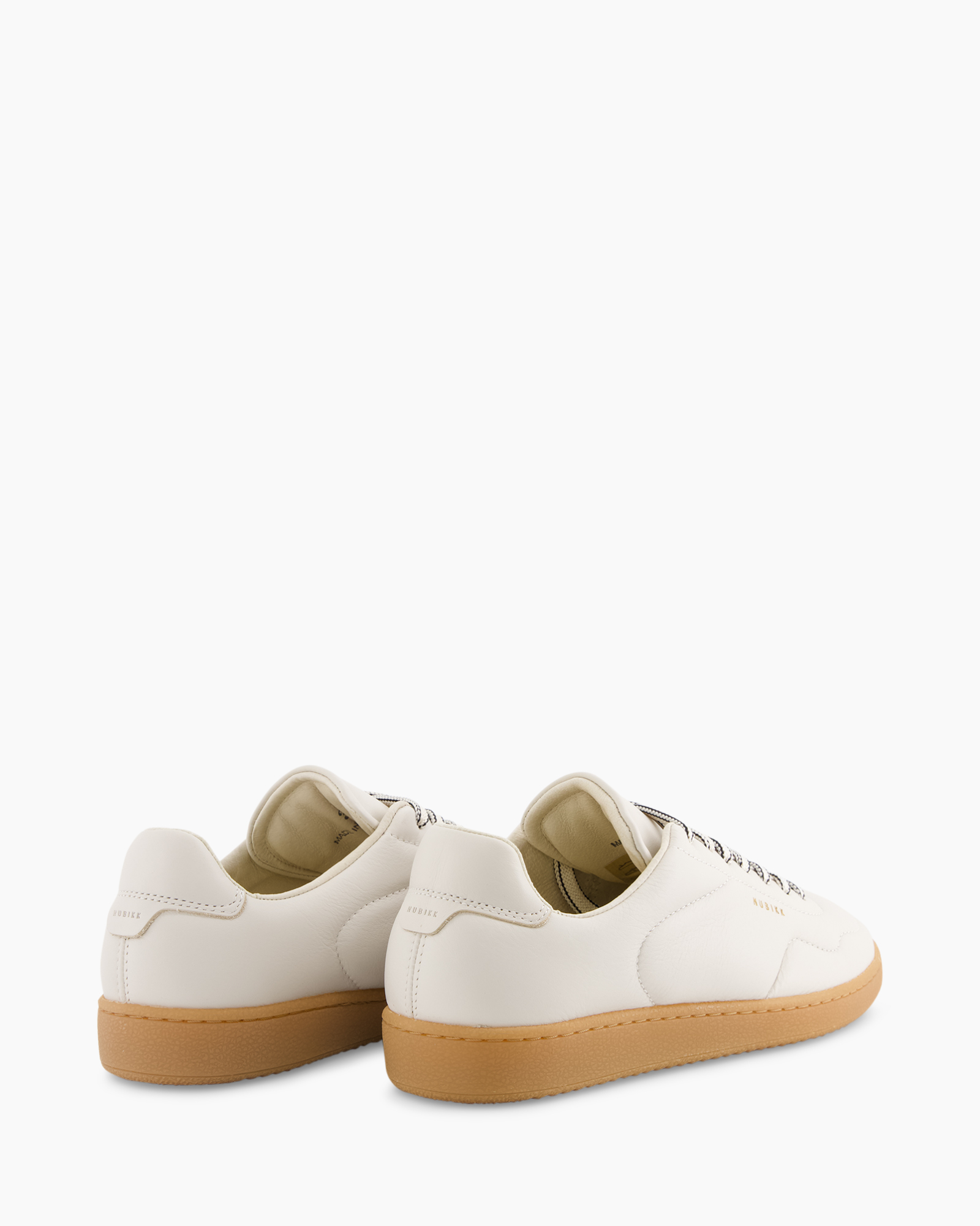 sneakers, wit, gum zool, laag model, leder