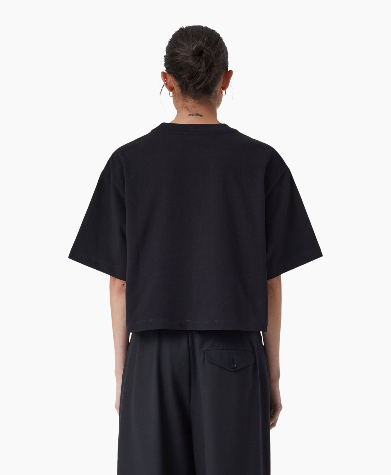 T-shirt Korte Mouw Cropped Zwart