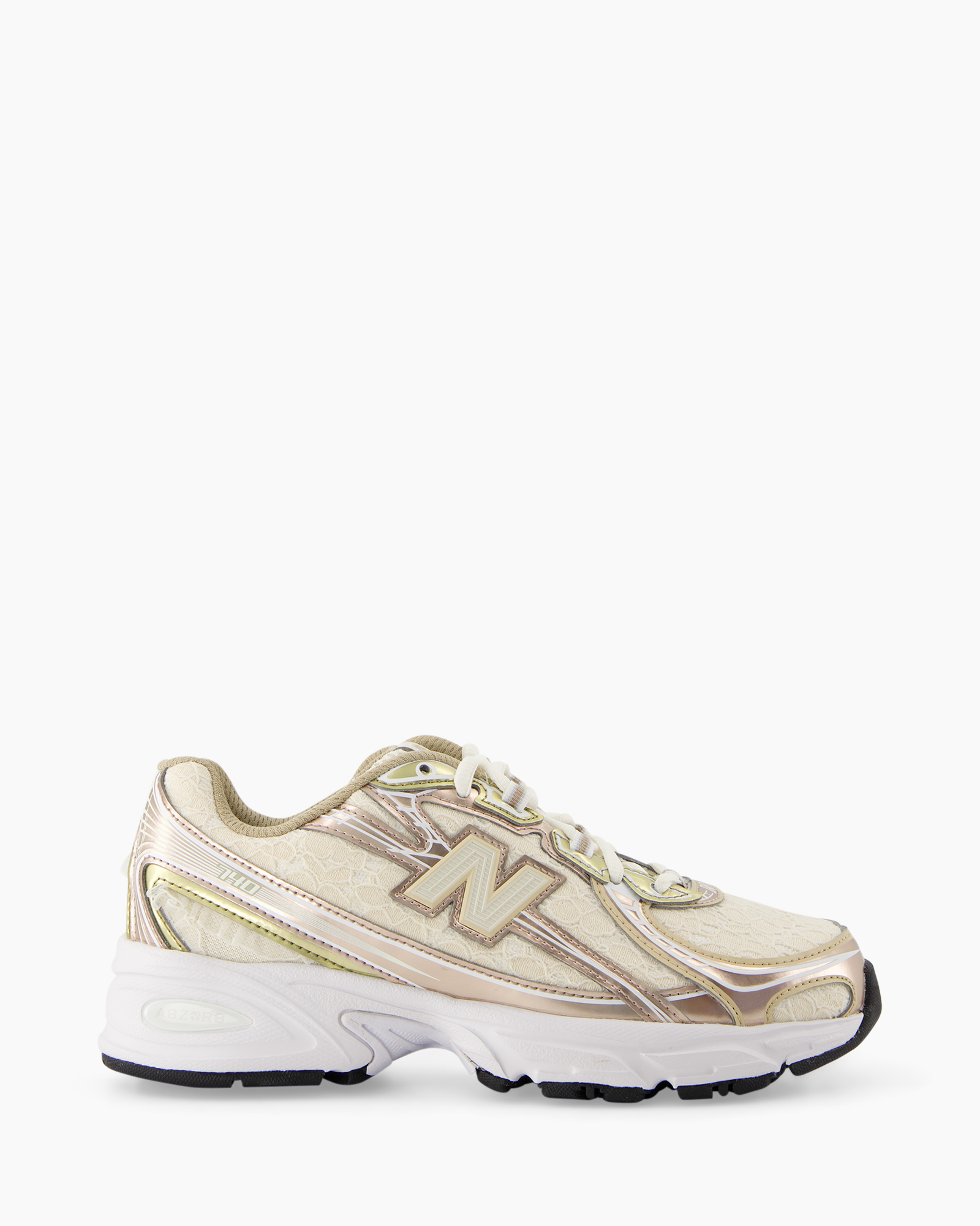sneaker, hardloopschoen, beige, veterschoen, metallic